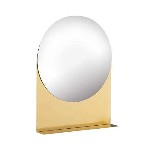 Round Gold Accent Mirror - Handmade Modern Contemporary Transitional Wall Decor for Living Room, Bedroom & Entryway