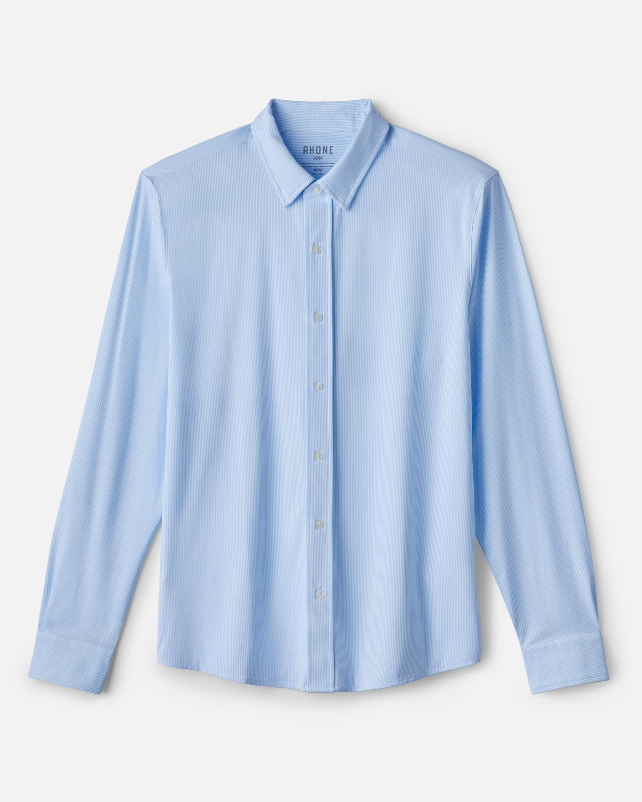 Rhone Men's Commuter Performance Dress Shirt - Wrinkle Resistant, Machine Washable Classic Fit Button Down Shirt for Business Casual & Office Wear