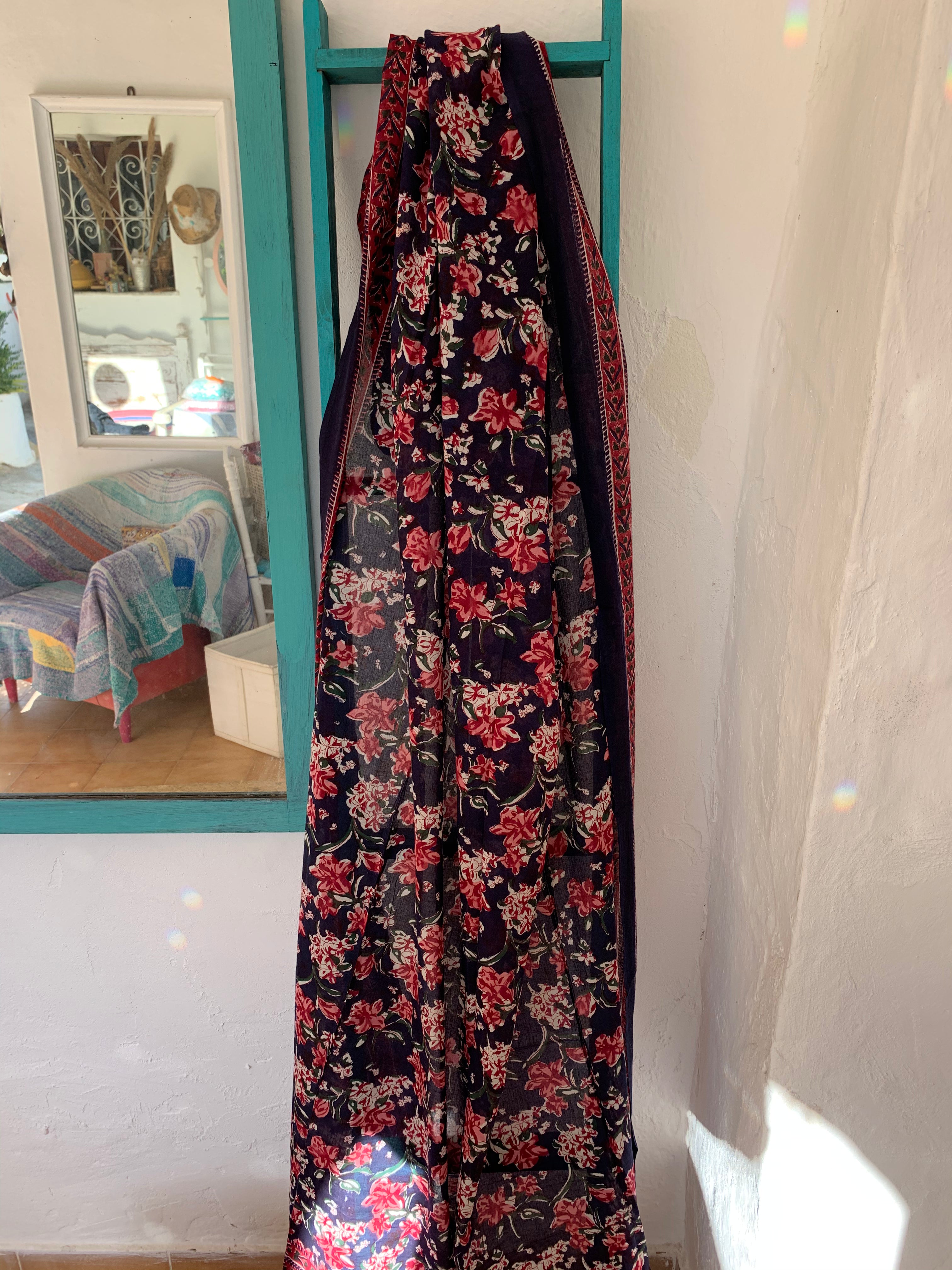Stylish Block Print Cotton Sarong Pareo Shawl - New Collection for Beach, Pool & Summer Fashion