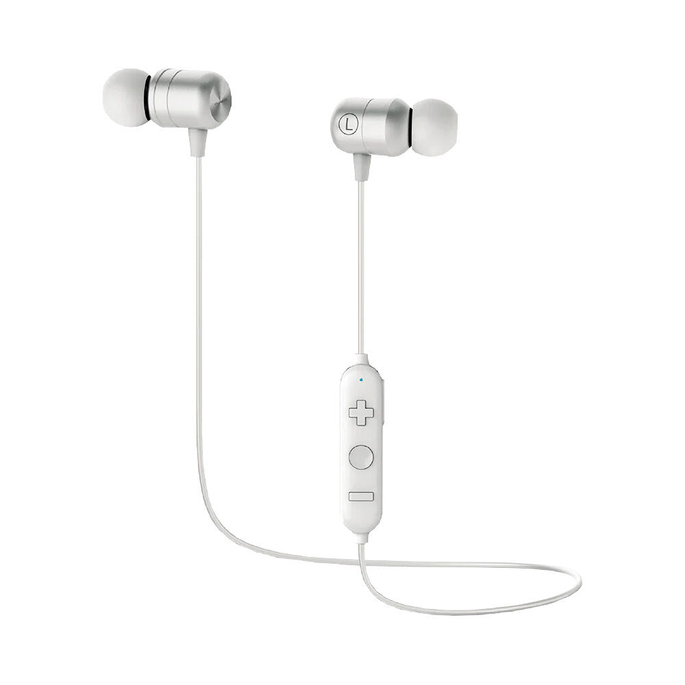AIWA Wireless Bluetooth 5.0 Sports Earbuds with Gel Ear Tips - Sweatproof & Secure Fit for Running, Gym Workouts - White (Ideal for Jogging, Cycling & Fitness Training)