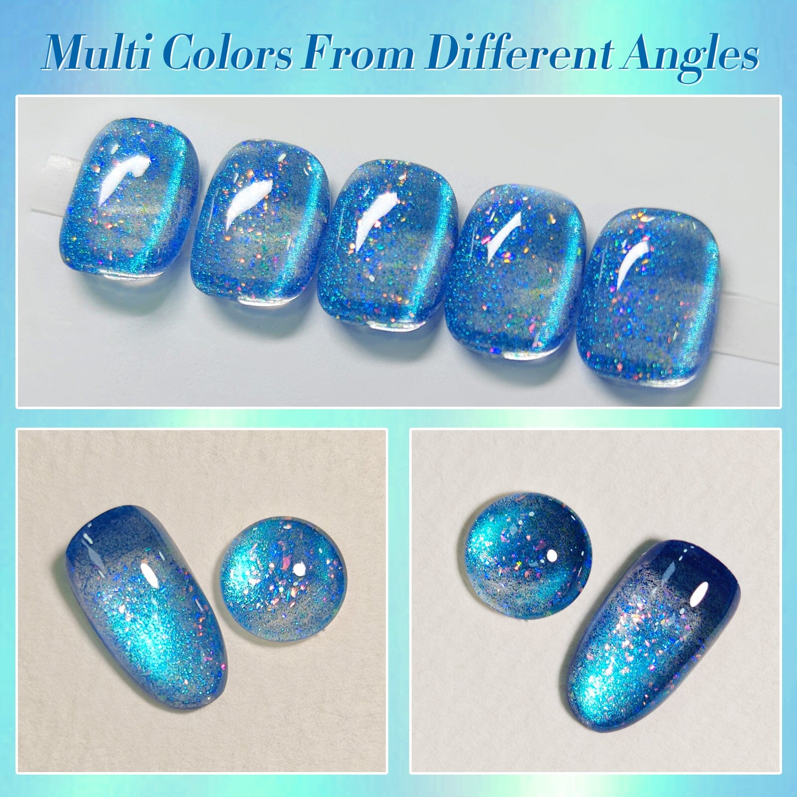 Blue Cat Magnetic Gel Polish MY26 Insomniac Island 15ml - Long Lasting Nail Polish for Salon Quality Manicures at Home | Perfect for Parties, Weddings & Special Occasions
