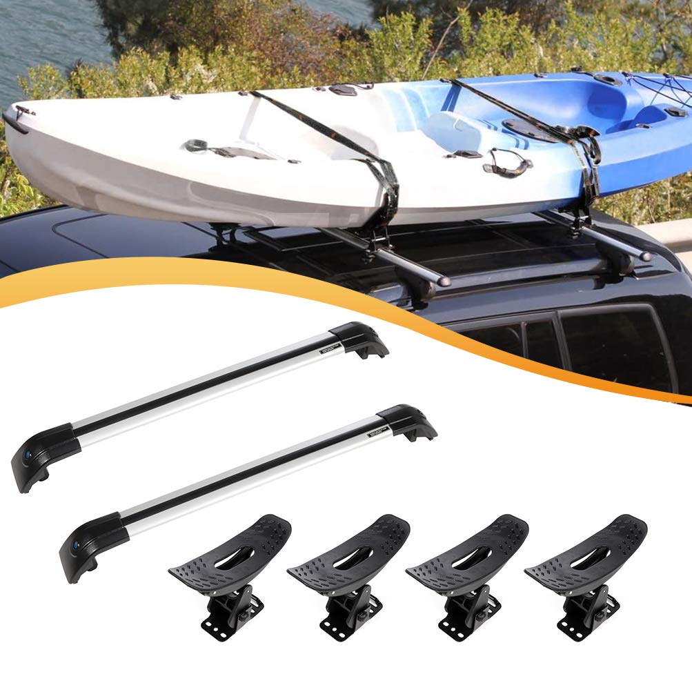 SCITOO Universal Roof Rack Cross Bars - Heavy Duty Kayak Carrier with Seat Belt-Style Straps for Hyundai Santa Fe 2013-2017 - Perfect for Outdoor Adventures, Camping & Water Sports Gear Transport