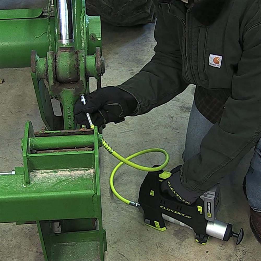 FLEXZILLA L2955FZSP 1/8 Inch x 18 Inch Grease Hose with 1/8 Inch MNPT Ends & Spring Guard - Heavy Duty Grease Gun Hose for Automotive, Industrial, and Farm Equipment Maintenance