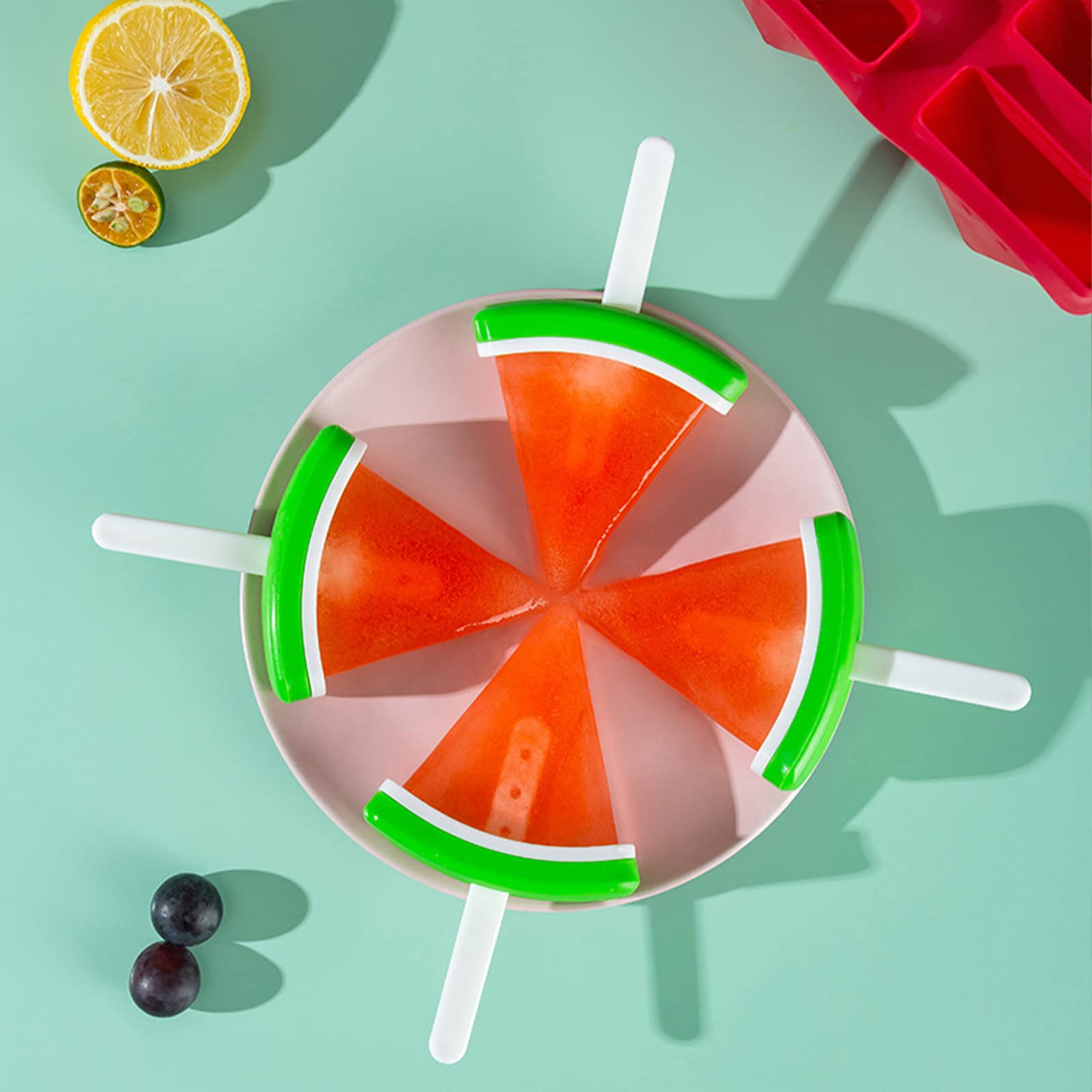 Best Popsicle Molds Set of 4 - Reusable BPA Free Ice Pop Maker with Sticks for Homemade Watermelon Freeze Pops & Ice Cream - Easy Release Kitchen Supply for Summer Treats, Kids Snacks, and Party Desserts