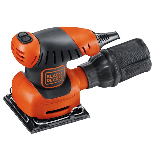 BLACK + DECKER FS540 1/4 Sheet Sander - Compact & Powerful Palm Sander for Woodworking, DIY Projects & Home Renovation - Ideal for Sanding Furniture, Floors & Smoothing Surfaces