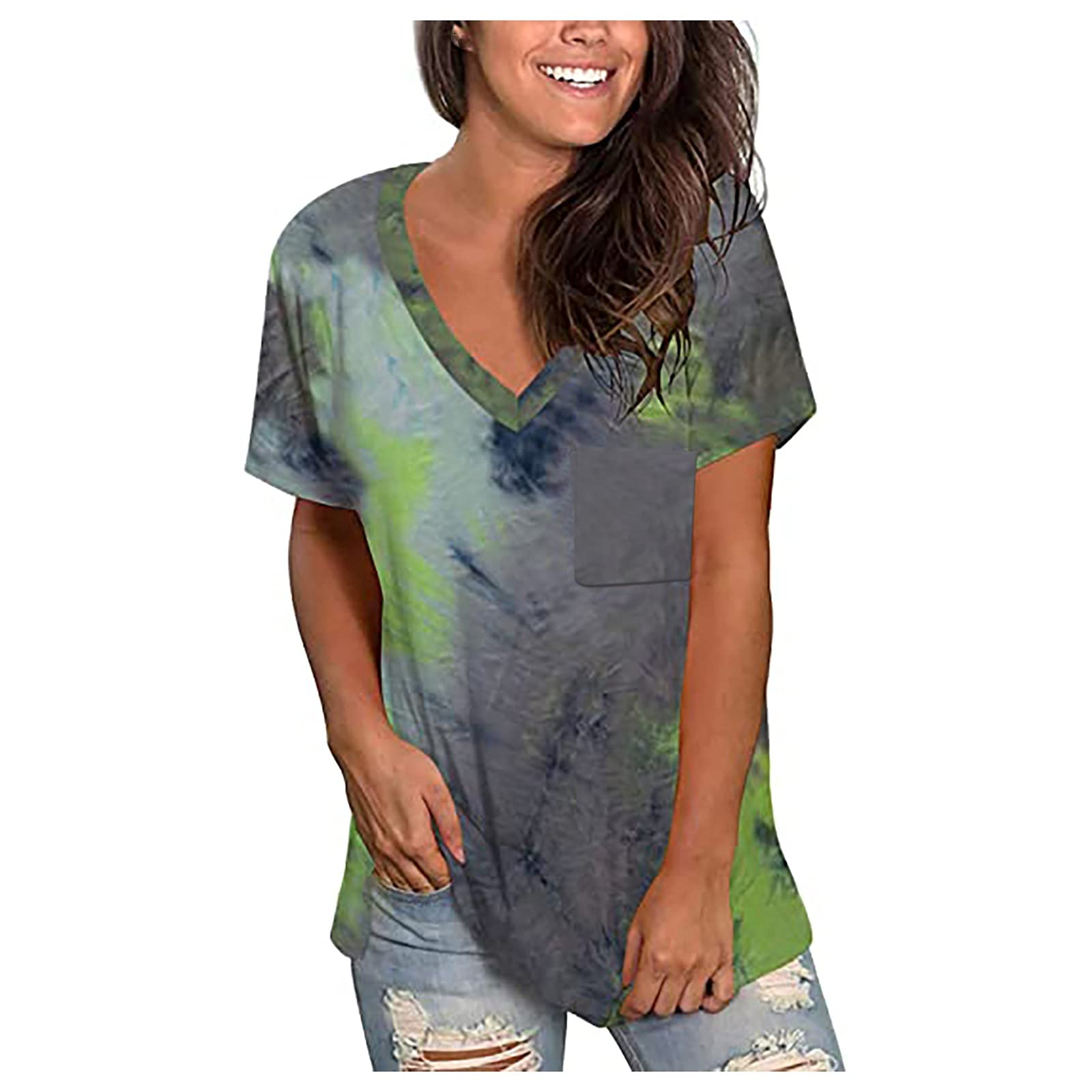 Stylish Green Short Sleeve Blouses for Women - Casual & Dressy Purple Summer Tops - Perfect for Office Wear, Weekend Outings & Summer Vacations