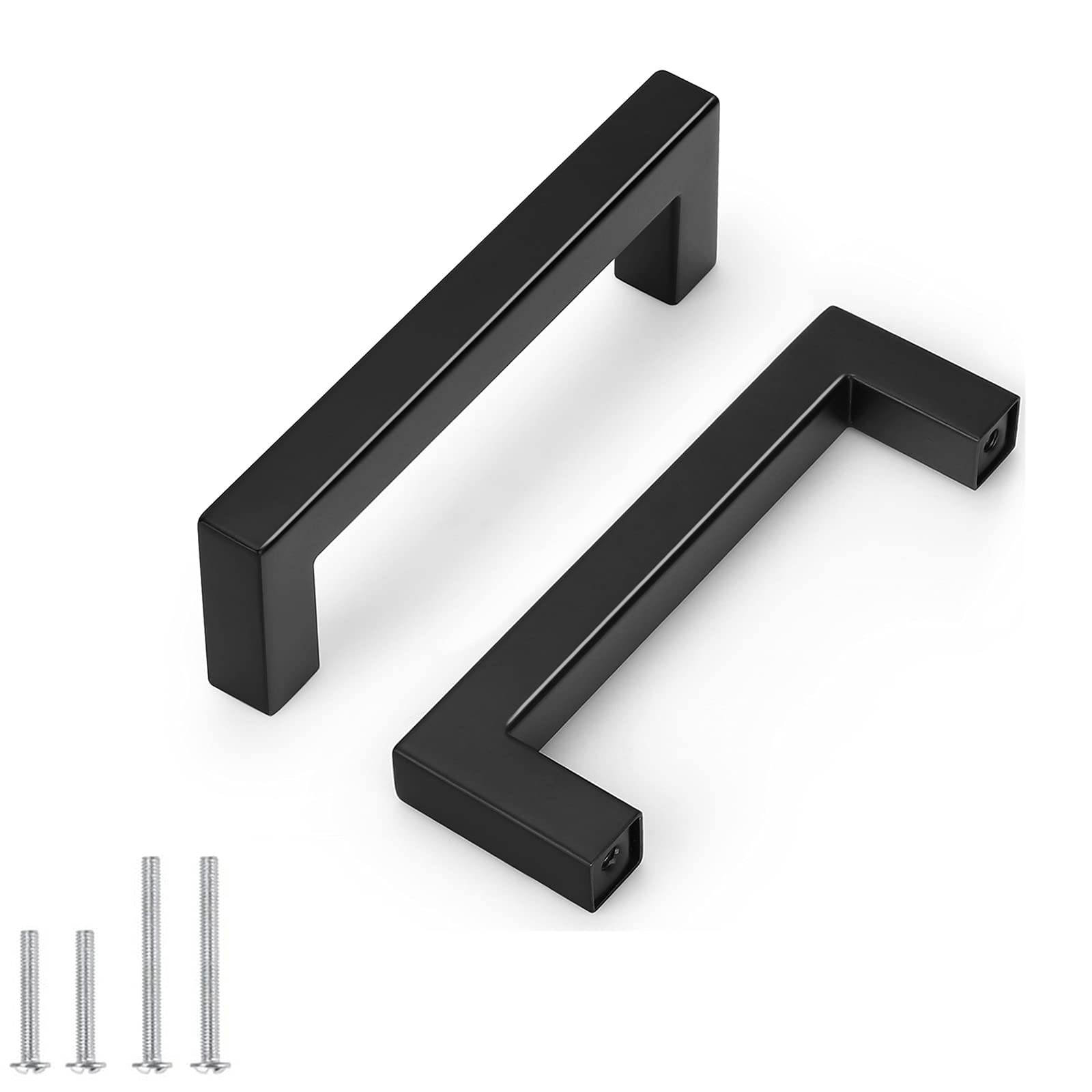 **Probrico 25 Pack Black Stainless Steel Cabinet Pulls - 4 Inch Square Corner Bar Handles for Kitchen Cabinets & Drawers (102mm Hole Centers) - Durable & Stylish Hardware for Modern Home, Office & RV Use**