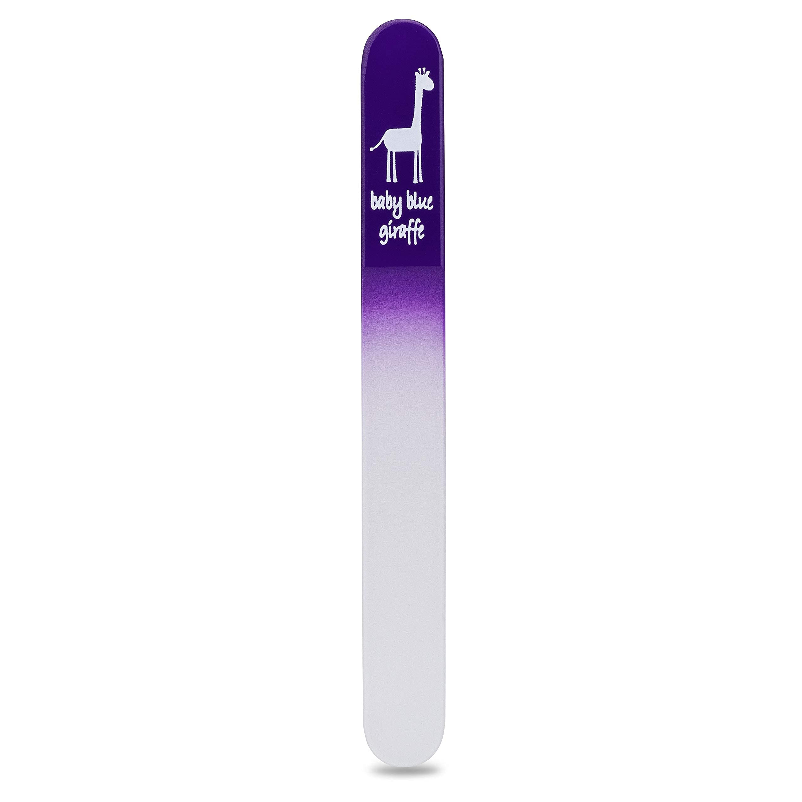 Original Glass Baby Nail File by Baby Blue Giraffe - 100% Made in Europe (Purple) | Safe & Gentle Newborn Nail Care for Delicate Skin | Perfect Baby Shower Gift & Travel Essential