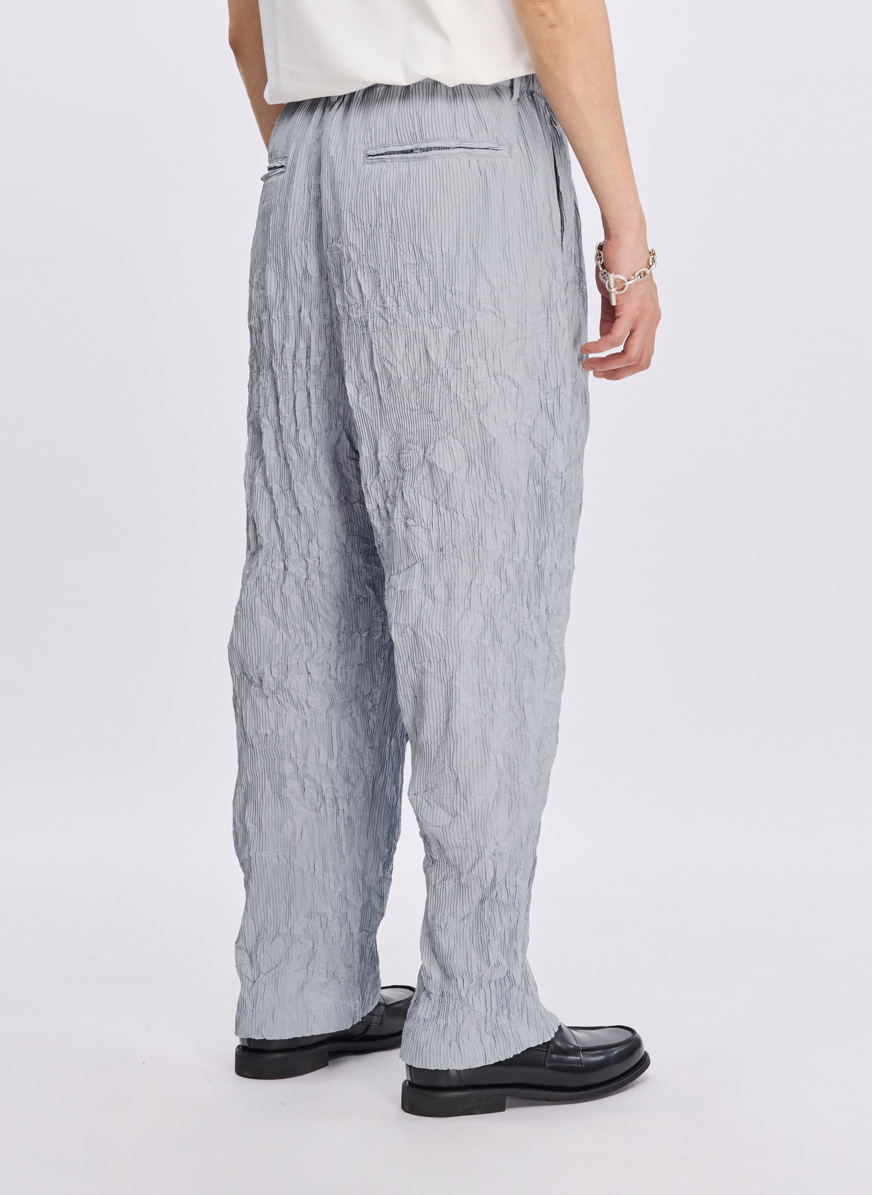 Stylish Polyester Distort Pleated Wide Tapered Pants for Women | Trendy High Waist Trousers | Comfortable Office Wear & Casual Outfits (Size 12)