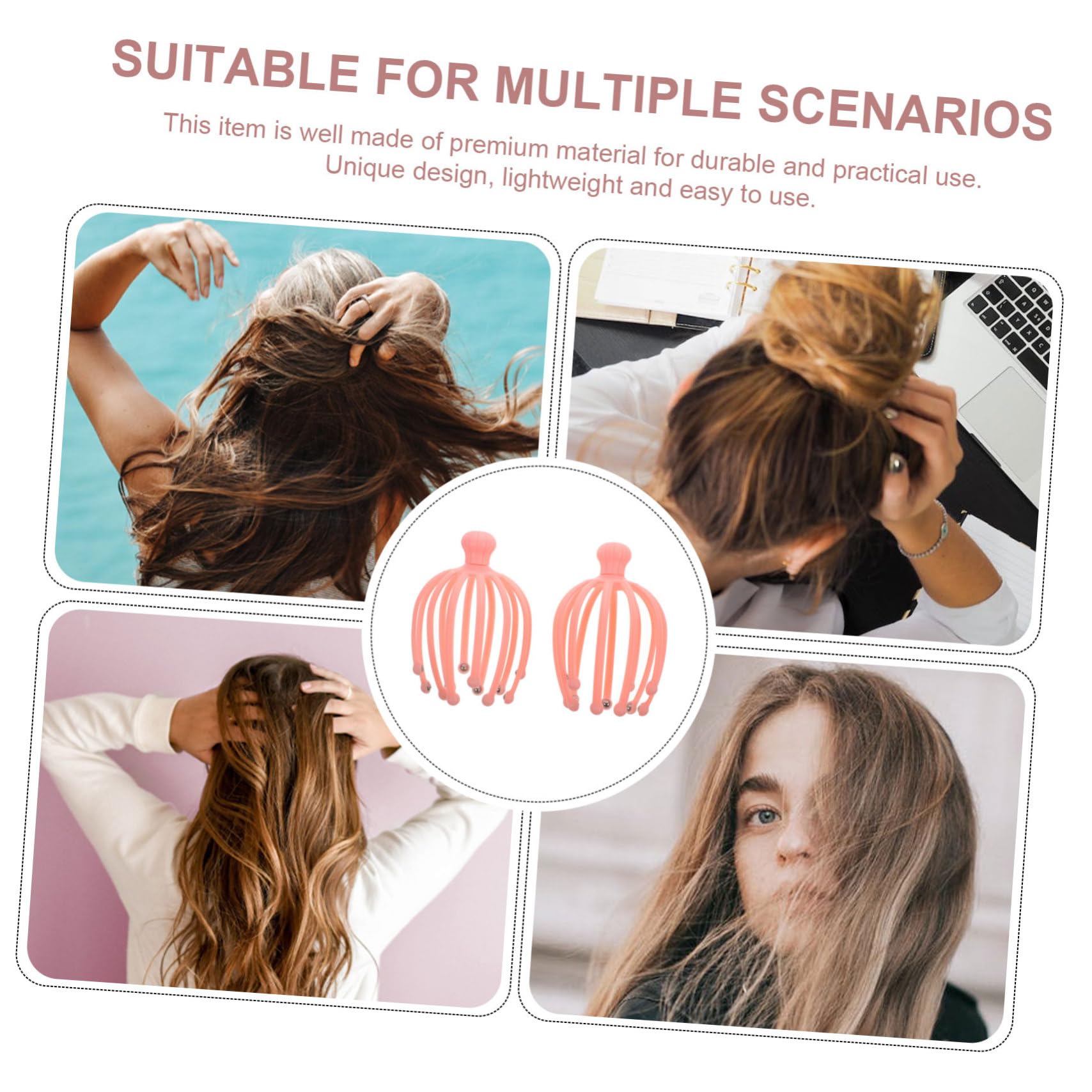 EXCEART 2-Pack Handheld Head Massager & Scalp Massager Tool - Stress Relief & Relaxation for Head, Neck & Shoulders - Perfect for Home, Office & Travel (Random Color)