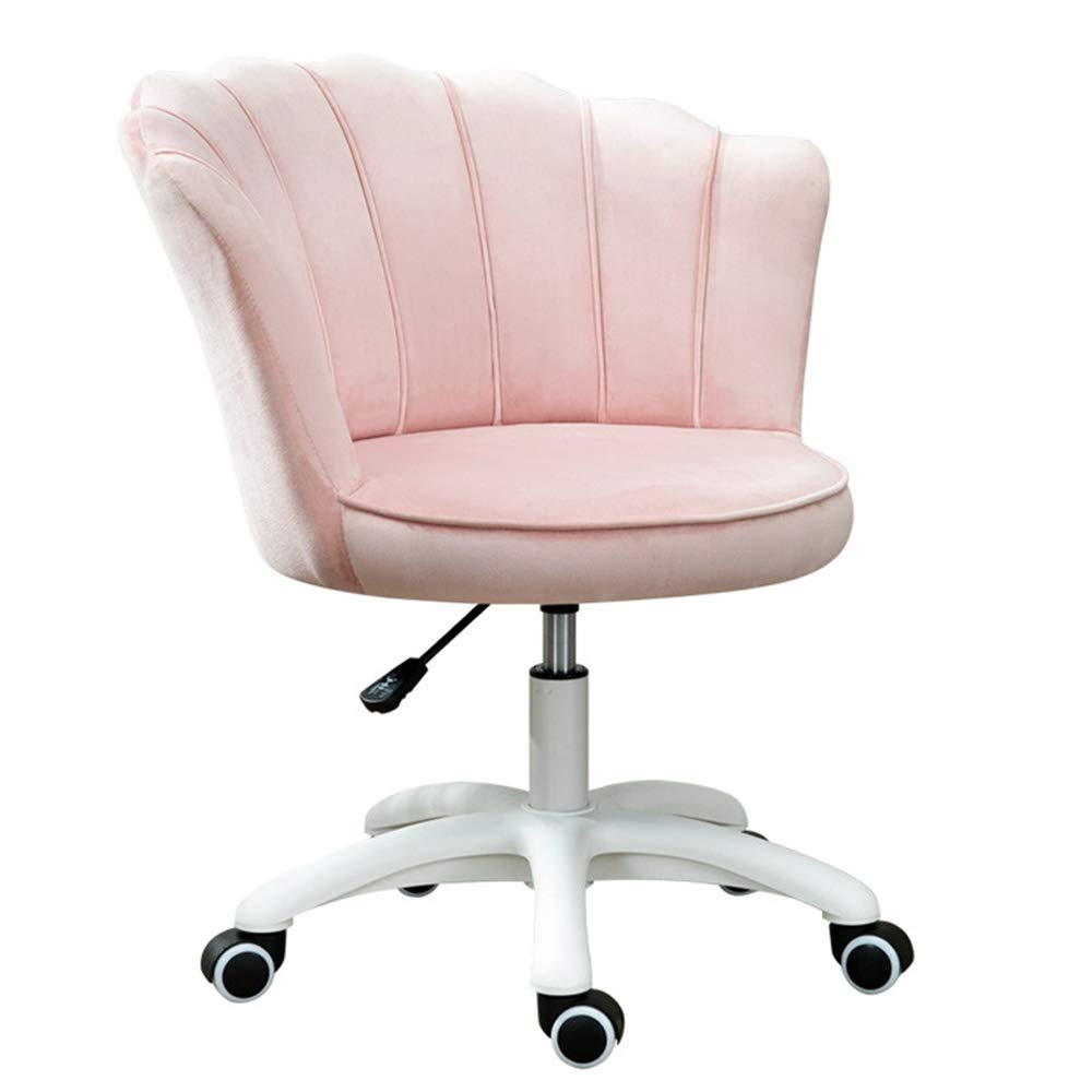 Modern Swivel Office Chair with Adjustable Height & Armrests - Pink Velvet Mid-Back Ergonomic Desk Chair with Silent Wheels for Home Office, Conference Room & Reception Area - Perfect for Work, Study & Video Calls