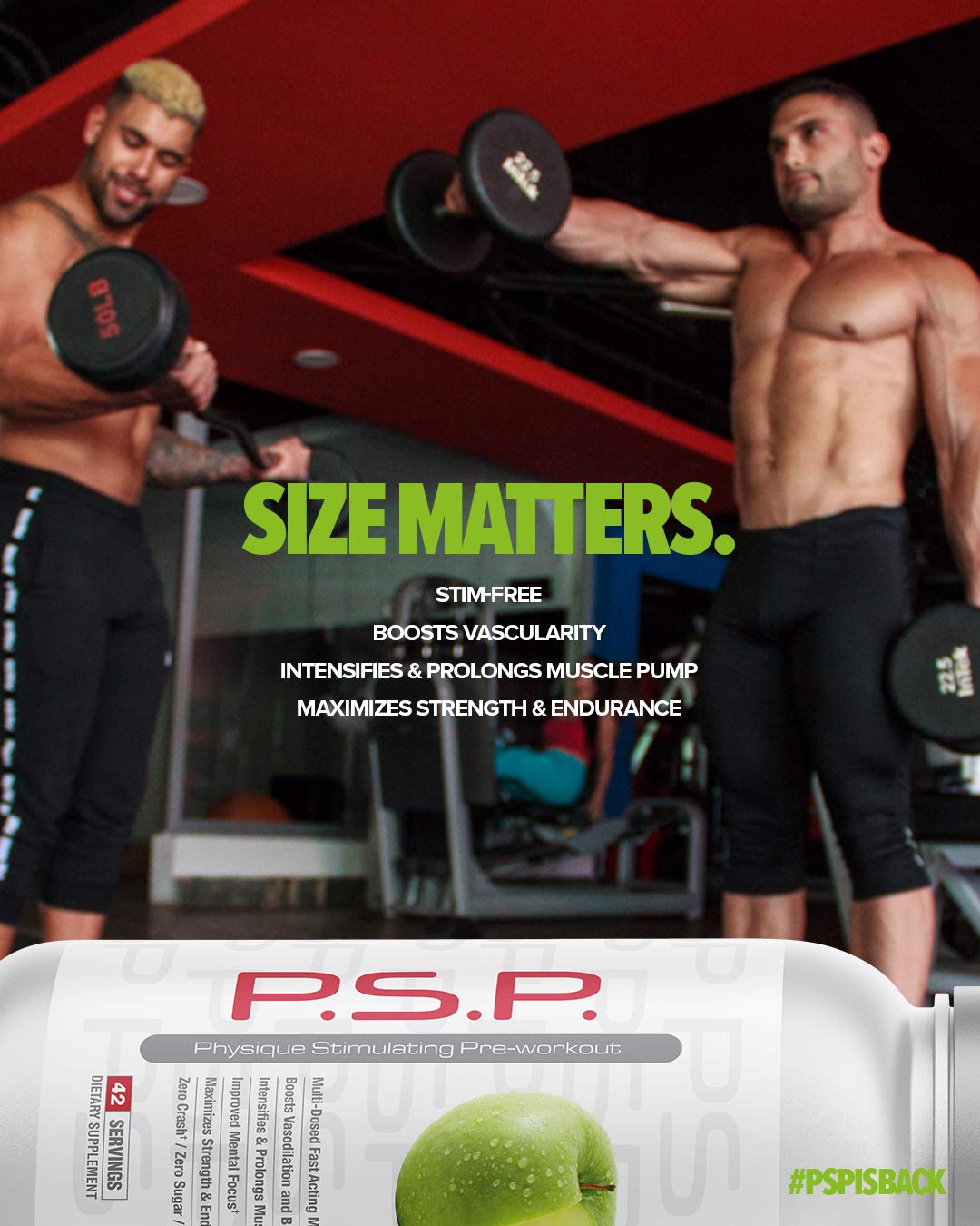 Metabolic Nutrition P.S.P. Physique Stimulating Pre-Workout Powder 672g - Zero Sugar, Caffeine Free, Lemonade Flavor | Boost Energy & Performance for Gym, Bodybuilding & Fitness Training