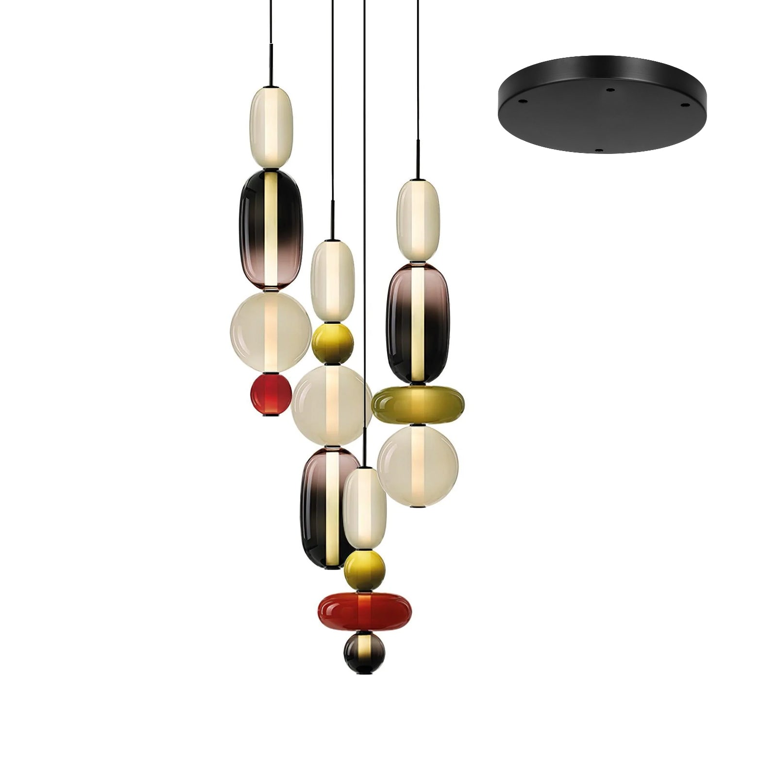 Stylish Candied Glass Pendant Light Set - Modern Hanging Fixture for Dining Room, Kitchen Island & Bedroom Decor