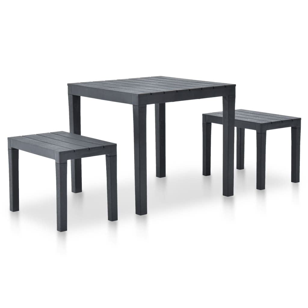 Premium Outdoor Garden Table Kit - Anthracite Patio Furniture Set for Family Dining & Relaxation - Perfect for Backyard, Deck, and Poolside Gatherings