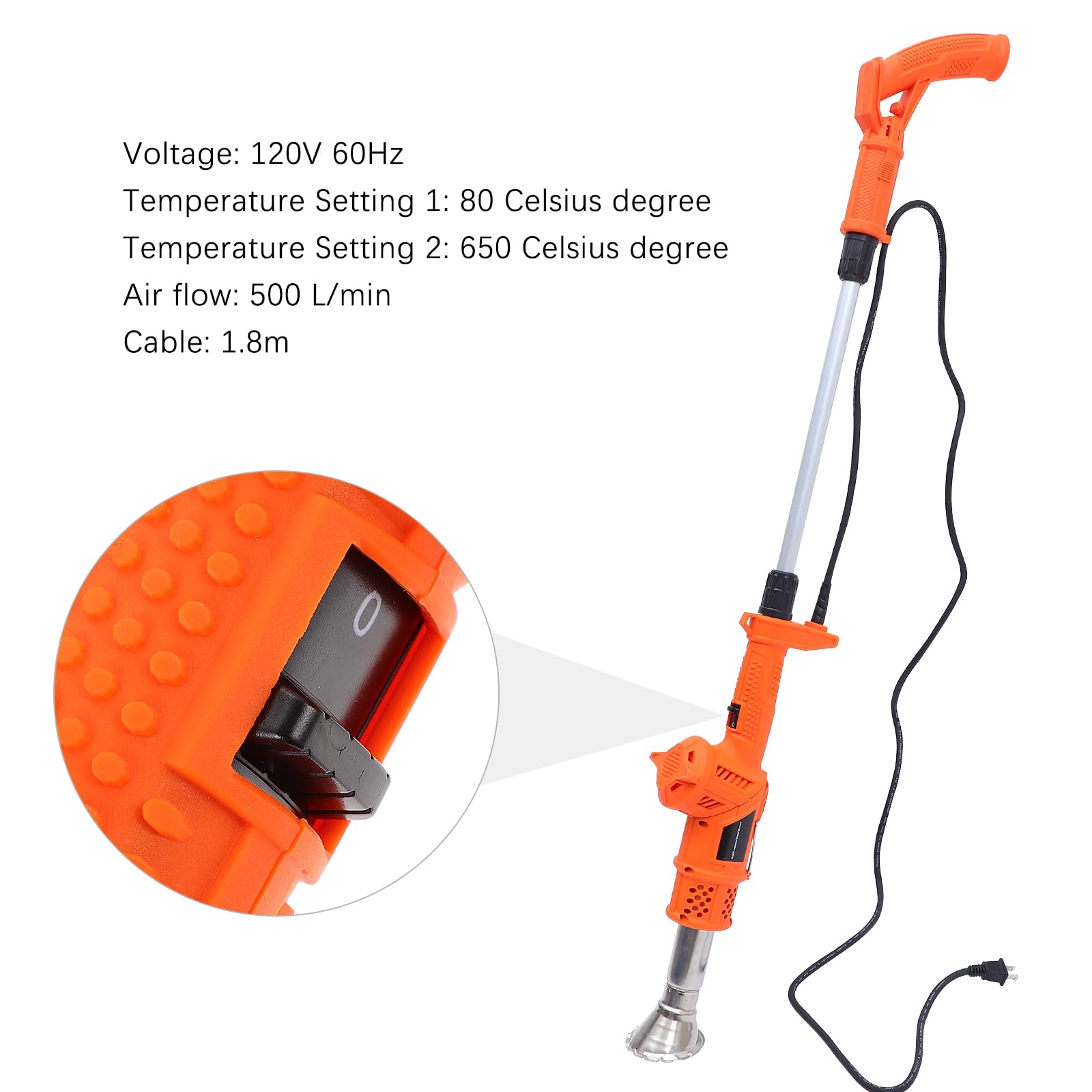 BESPORTBLE Electric Thermal Weeder & Lawn Mower - 3-in-1 Garden Tool with BBQ Igniter Burner for Charcoal & Patio Use | Perfect for Weed Control, Lawn Maintenance & Outdoor Grilling