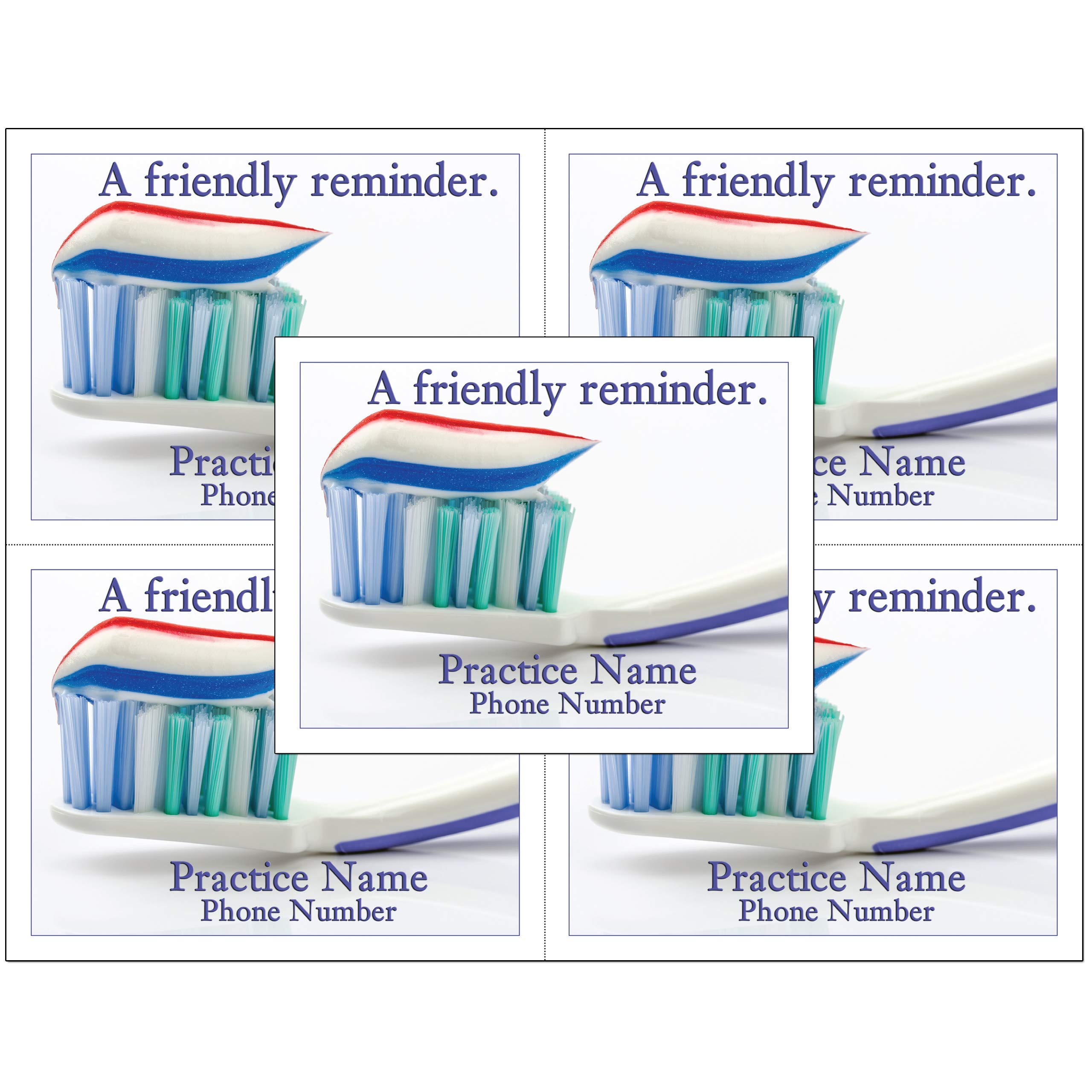 1000 Personalized Dental Laser Reminder Postcards - 4.25
