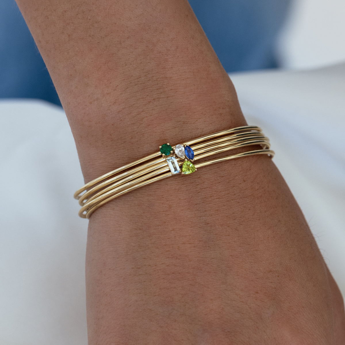 Birthstone Cuff Bracelet for Women - Personalized Sterling Silver Zodiac Charm Bracelet - Perfect for Birthday, Anniversary & Mother's Day Gifts
