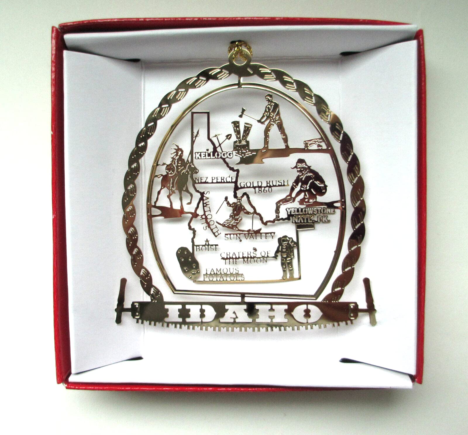 Idaho Christmas Ornament - Travel Souvenir Gift Featuring Boise Potatoes & Yellowstone Park - Perfect for Holiday Decorations & Idaho-Themed Gifts
