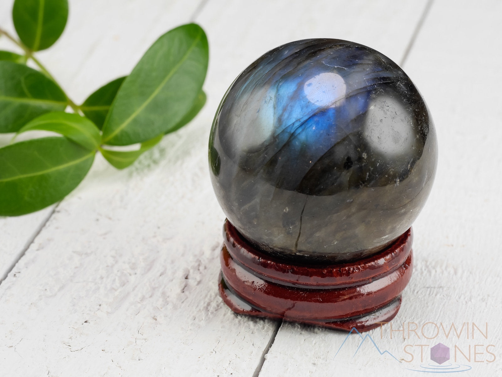 LABRADORITE Crystal Sphere - Dark Gemstone Ball for Home Decor, Housewarming Gift, Gothic Style, Meditation & Energy Healing (E0988) | Perfect for Spiritual Practice, Office Desk Decor, and Unique Gift Ideas