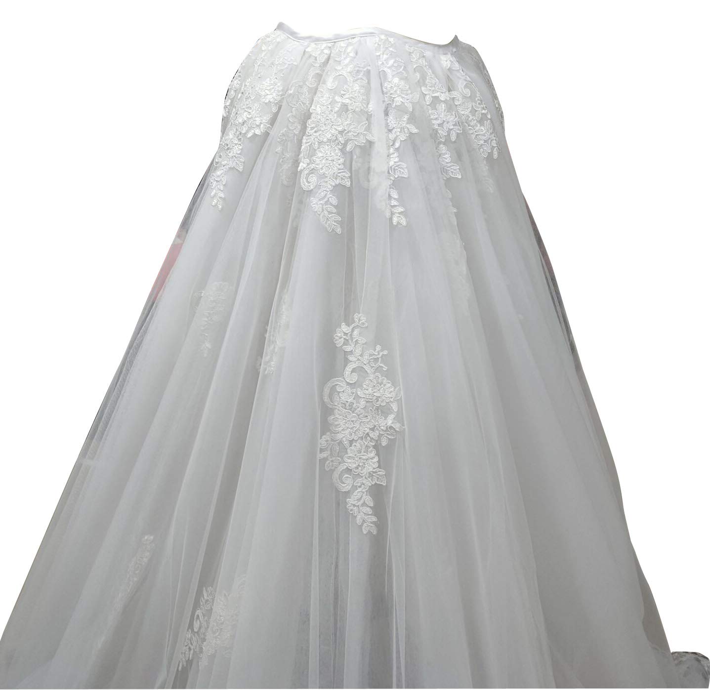 Elegant Detachable Wedding Train Long Tutu Maxi Skirt with Lace Front Opening - Perfect for Bridal Gowns, Prom Dresses, and Formal Occasions