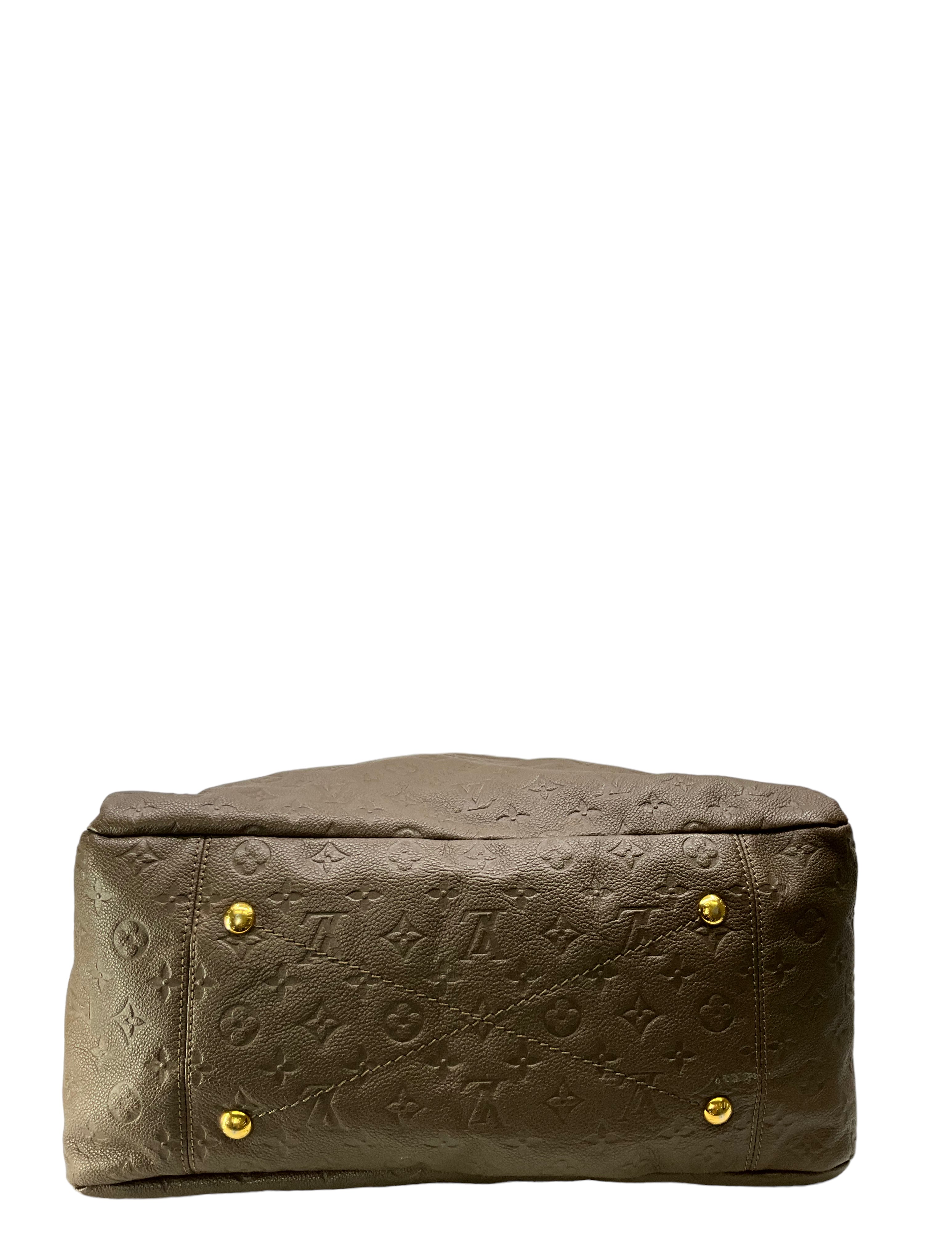 Louis Vuitton Artsy MM Monogram Empreinte Leather Handbag for Women - Brown Shoulder Bag with Zip Closure, Perfect for Work, Travel & Everyday Use