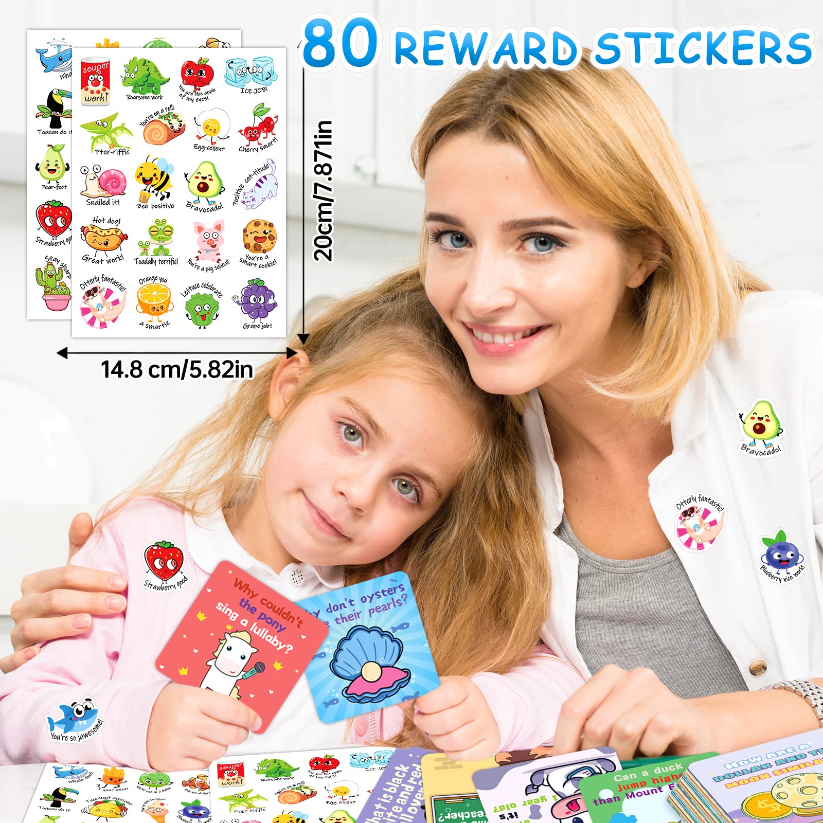 160 Fun Lunch Box Jokes for Kids - Inspirational Encouragement Cards with 80 Reward Stickers - Perfect for Teachers, Parents & Students (Great for School Lunch Notes, Classroom Rewards & Daily Motivation)