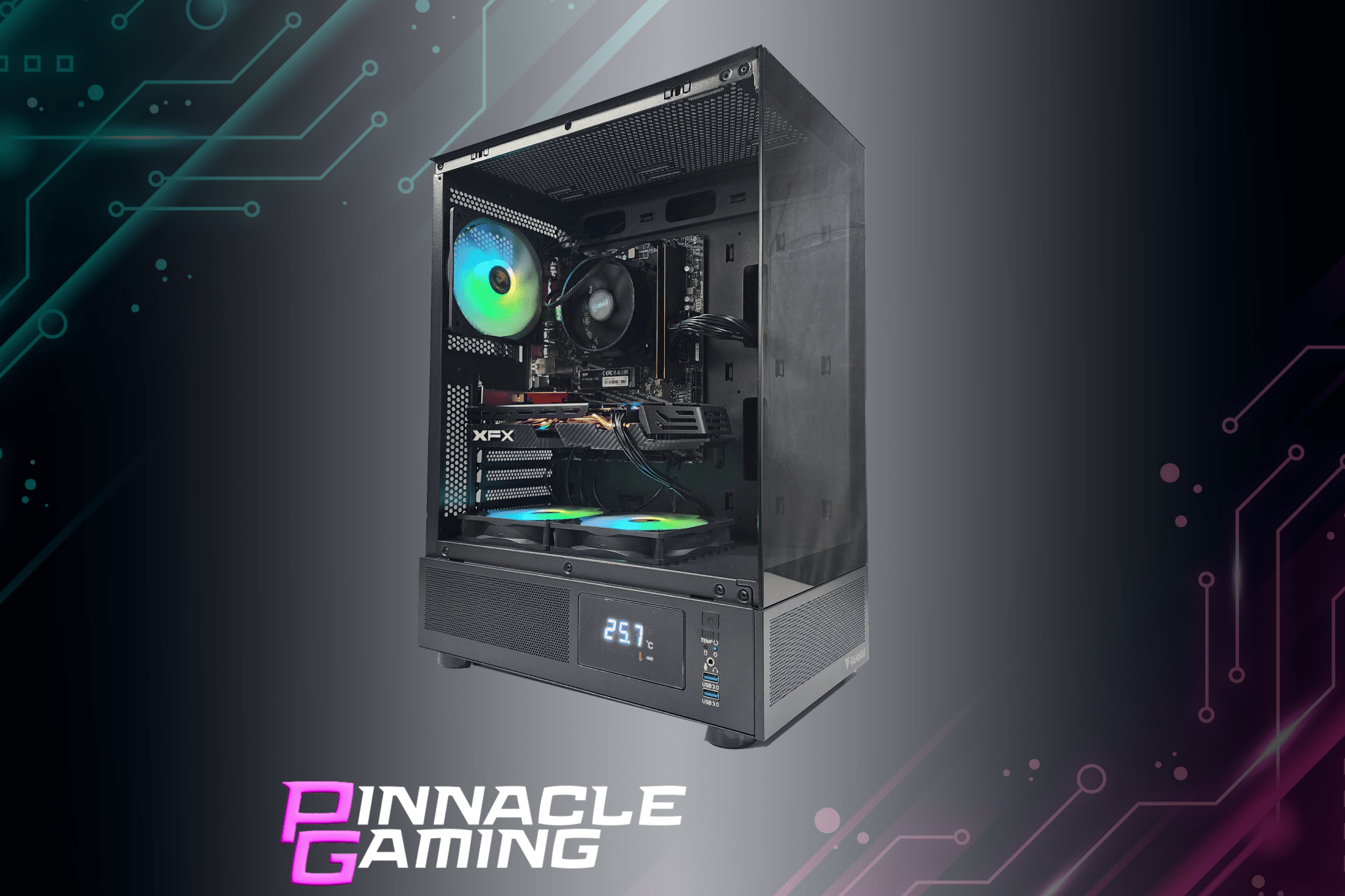 Custom Gaming PC with Ryzen 7 & RX 580 8GB, 2TB SSD, 32GB DDR4 - Black Atlas Desktop for Streaming & Esports - Perfect for Twitch, YouTube & Competitive Gaming