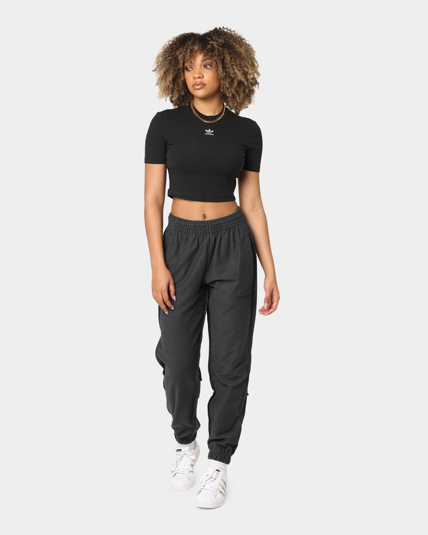 Adidas Women's Cropped T-Shirt - Black Athletic Top for Running, Yoga & Casual Wear | Slim Fit Short Sleeve Tee