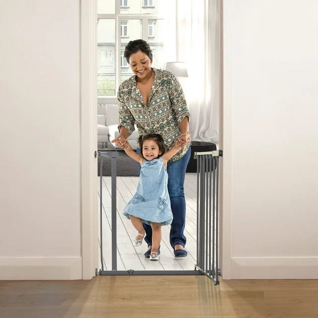 Aruba Charcoal Gray Safety Doorway Gate for Baby & Pet - Childproof Stair Barrier with Easy Installation - Perfect for Homes, Stairs, and Hallways