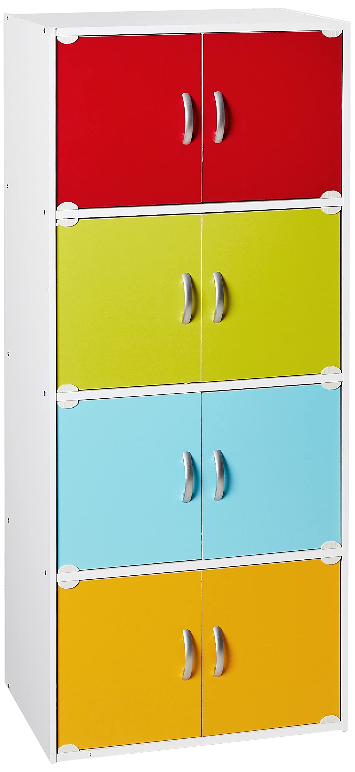 Hodedah 4-Shelf Bookcase in Rainbow Color - Sturdy Storage for Books, Toys & Home Decor - Perfect for Kids Room, Living Room & Office Organization