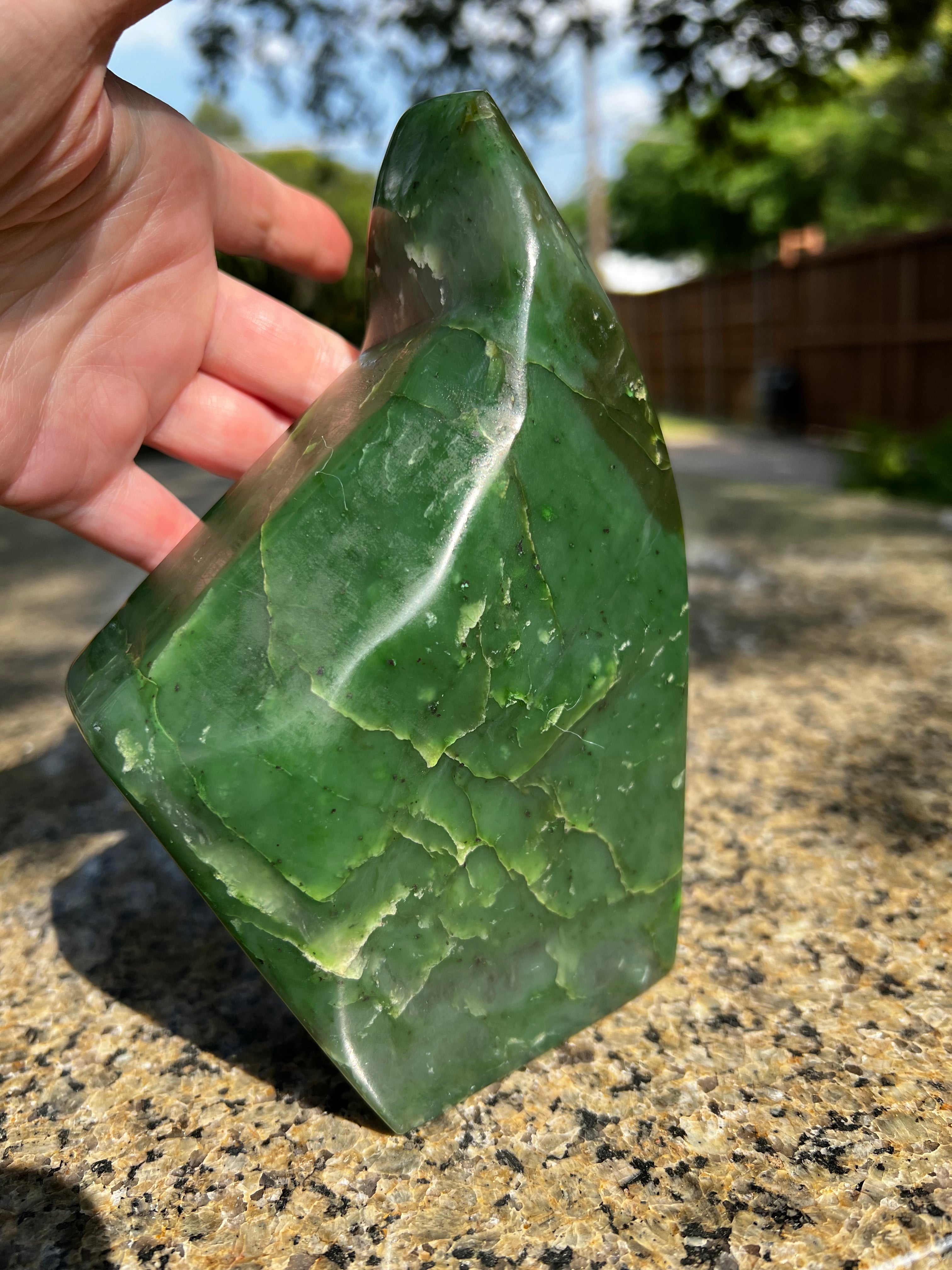 Premium Large Nephrite Jade Freeform Statement Piece - 3.10 lbs, 6.5 Inches - Handcrafted Natural Gemstone for Home Decor, Meditation & Jewelry Making