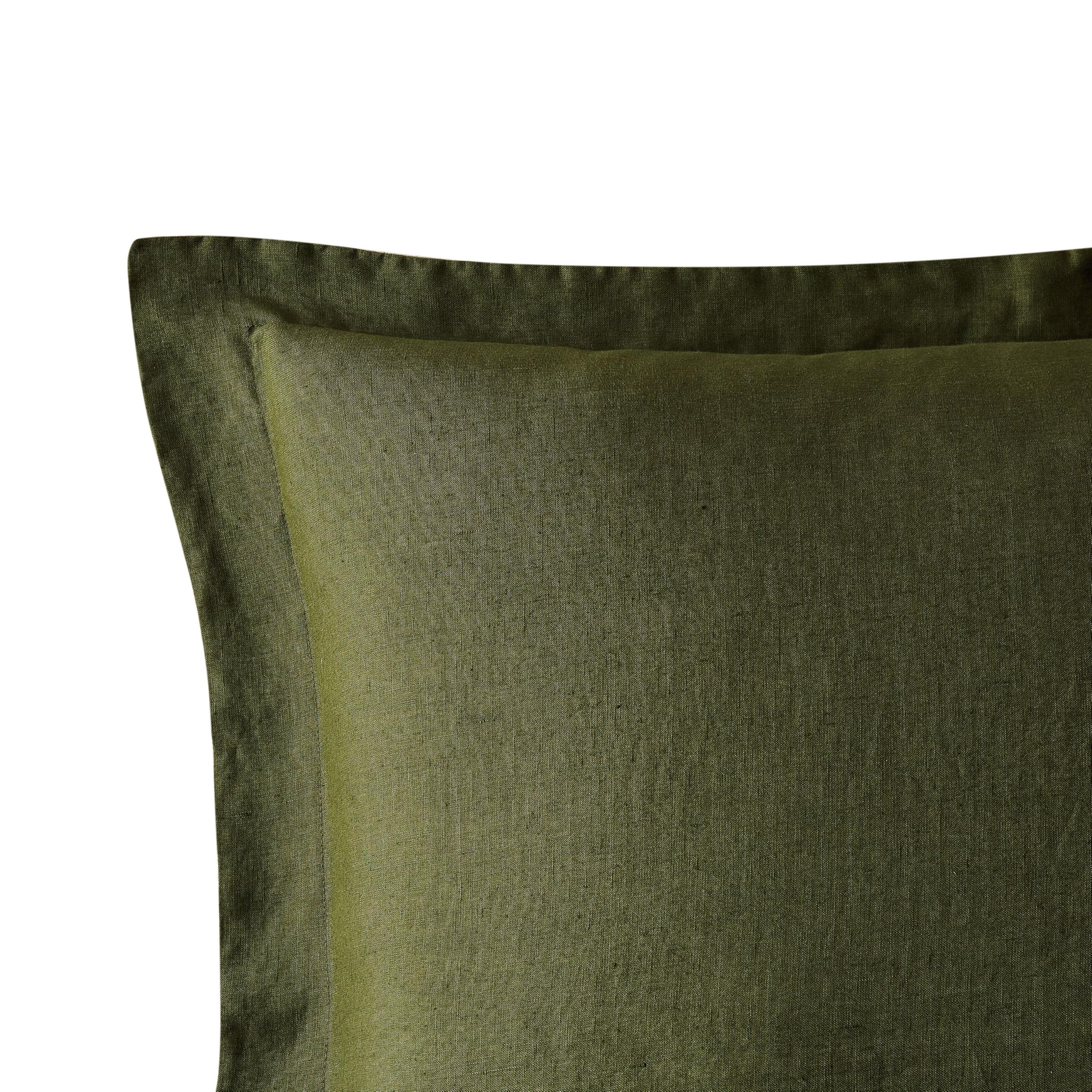 Premium Olive Green Linen Duvet Cover Set King Size - 3 Piece Brookyln Loom Bedding Set | OEKO-TEX Certified 100% Natural Linen | Soft Breathable Comfort for All Seasons | Perfect for Master Bedroom, Guest Room & Vacation Homes