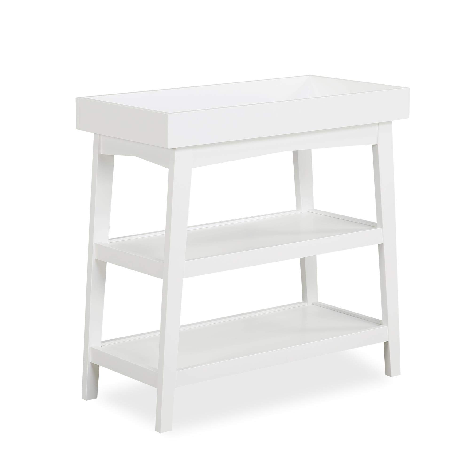 Novogratz Harper White Baby Changing Table with Open Shelf - Perfect for Nursery, Bedroom & Diaper Organization