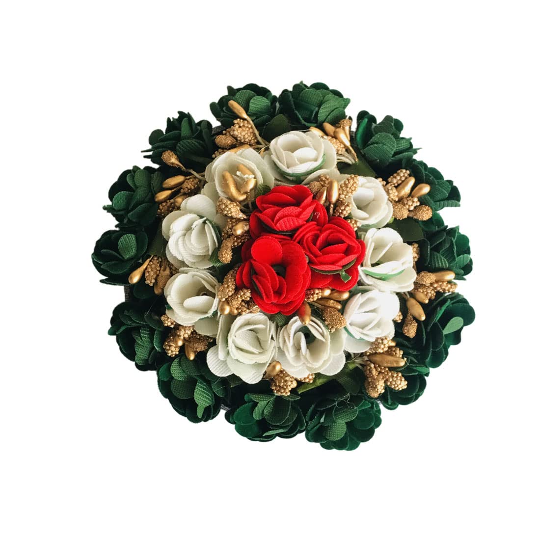 Arooman™ Artificial Flower Bun Gajra Hair Accessories for Women - Pack of 1 - Perfect for Weddings, Parties, and Festive Occasions