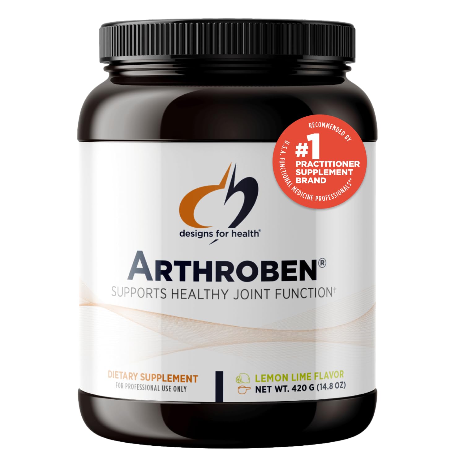 Designs for Health Arthroben Lemon Lime Flavor Collagen Peptides Powder with Botanicals - Joint Support Supplement, Non-GMO, Gluten-Free (30 Servings, 420g) - Perfect for Post-Workout Recovery & Active Lifestyle Support