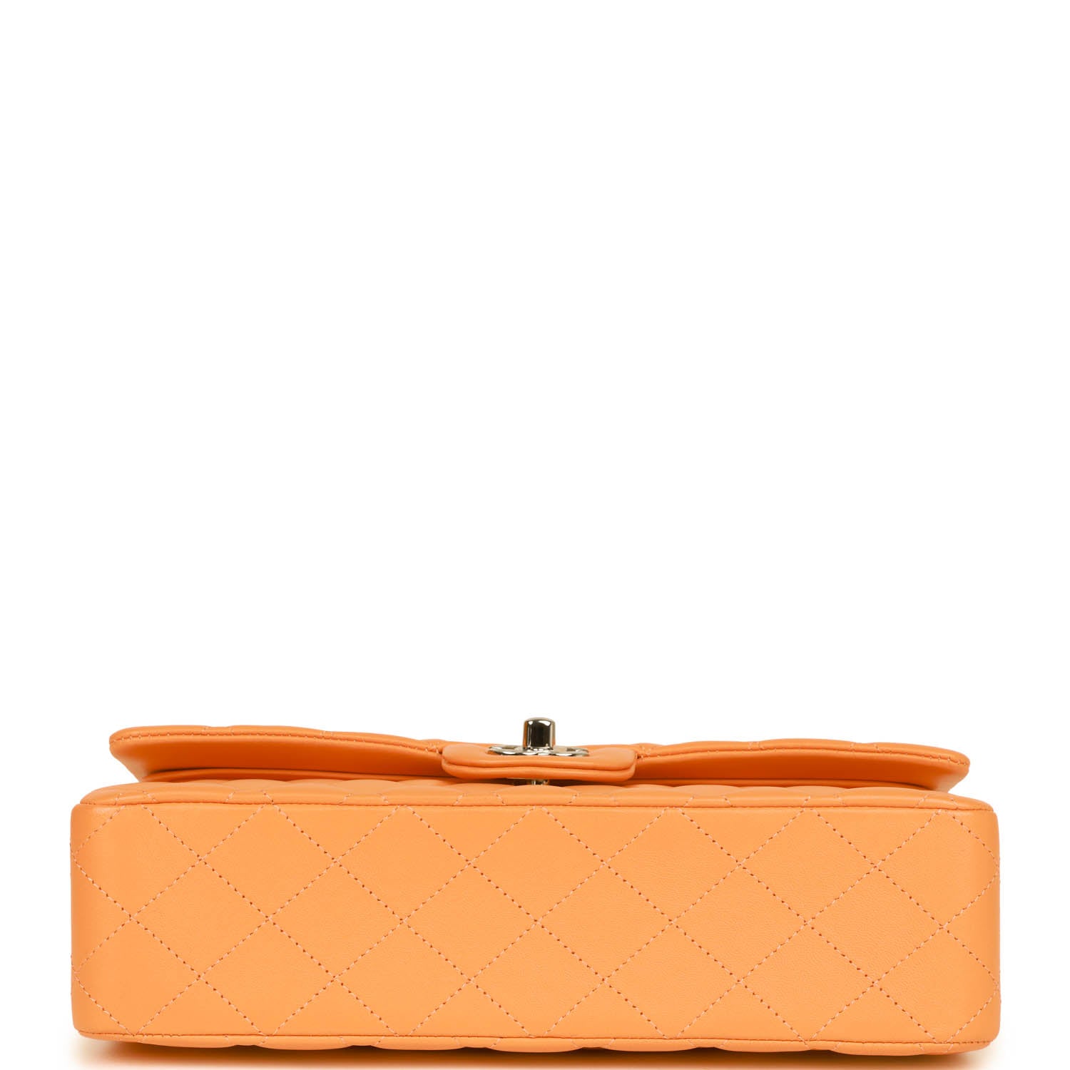 Chanel Medium Classic Double Flap Bag in Neon Orange Lambskin with Silver Hardware - Luxury Designer Handbag for Women, Perfect for Parties & Evening Events