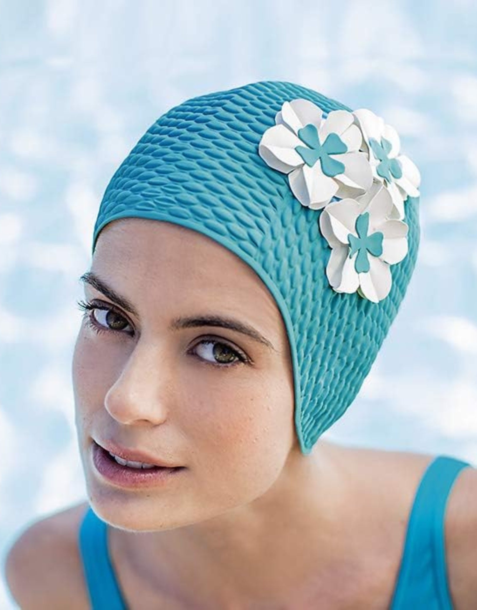 Flower Bubble Swim Cap - Waterproof Silicone Swimming Cap for Women & Girls - Perfect for Pool, Beach, and Competitive Swimming