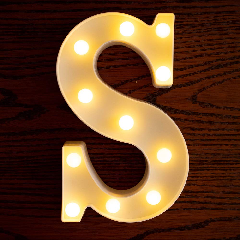 LED Letter Lights - Battery Powered Light Up Letters for Home Decor, Wedding, Birthday Party, Christmas & Bar Sign (S) - Perfect for Night Light, Wall Decor & Festive Events