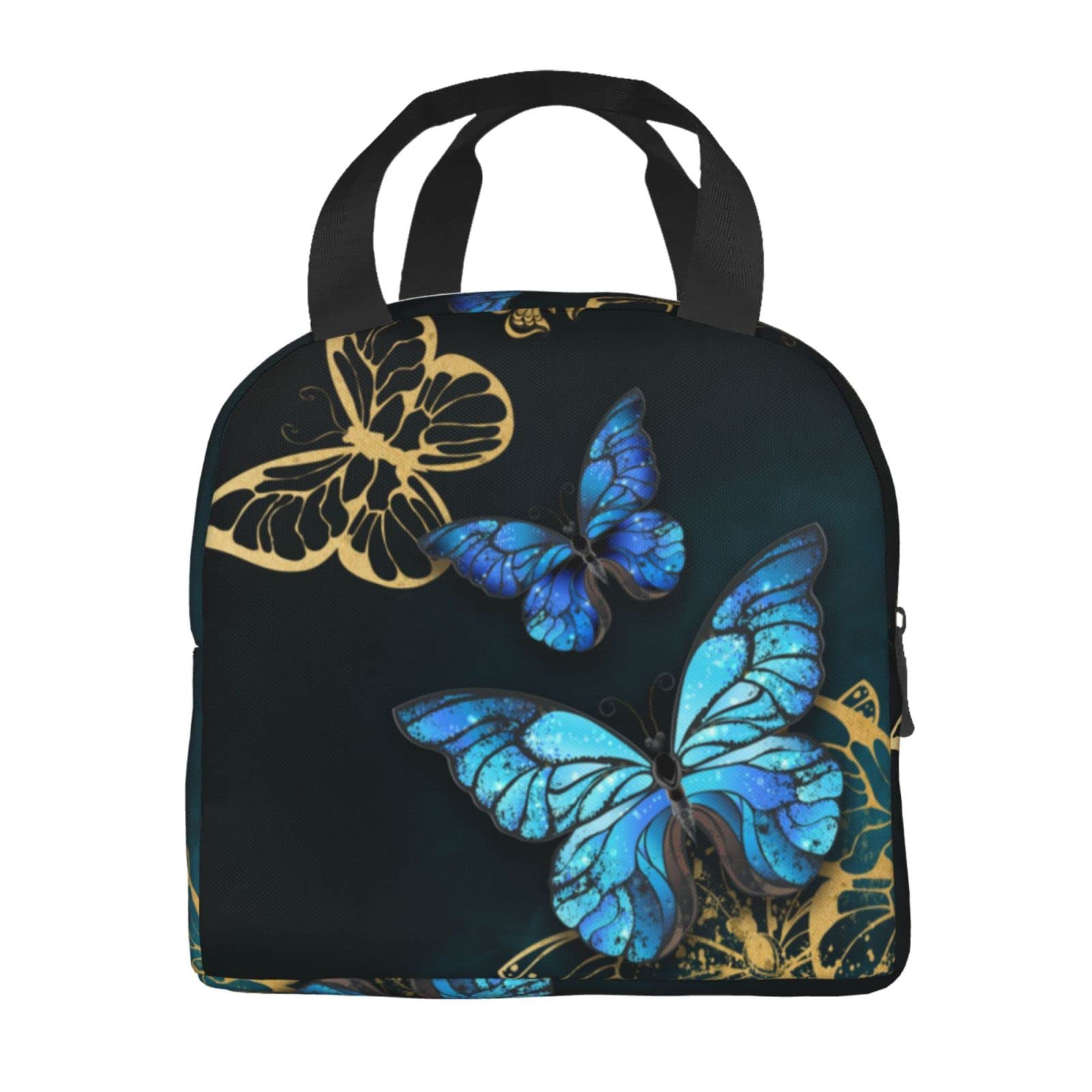 Insulated Lunch Bag with Beautiful Butterflies Design for Men & Women - Leakproof Cooler Box for Beach, Work, Picnic & Travel | Perfect for Office, School & Outdoor Activities