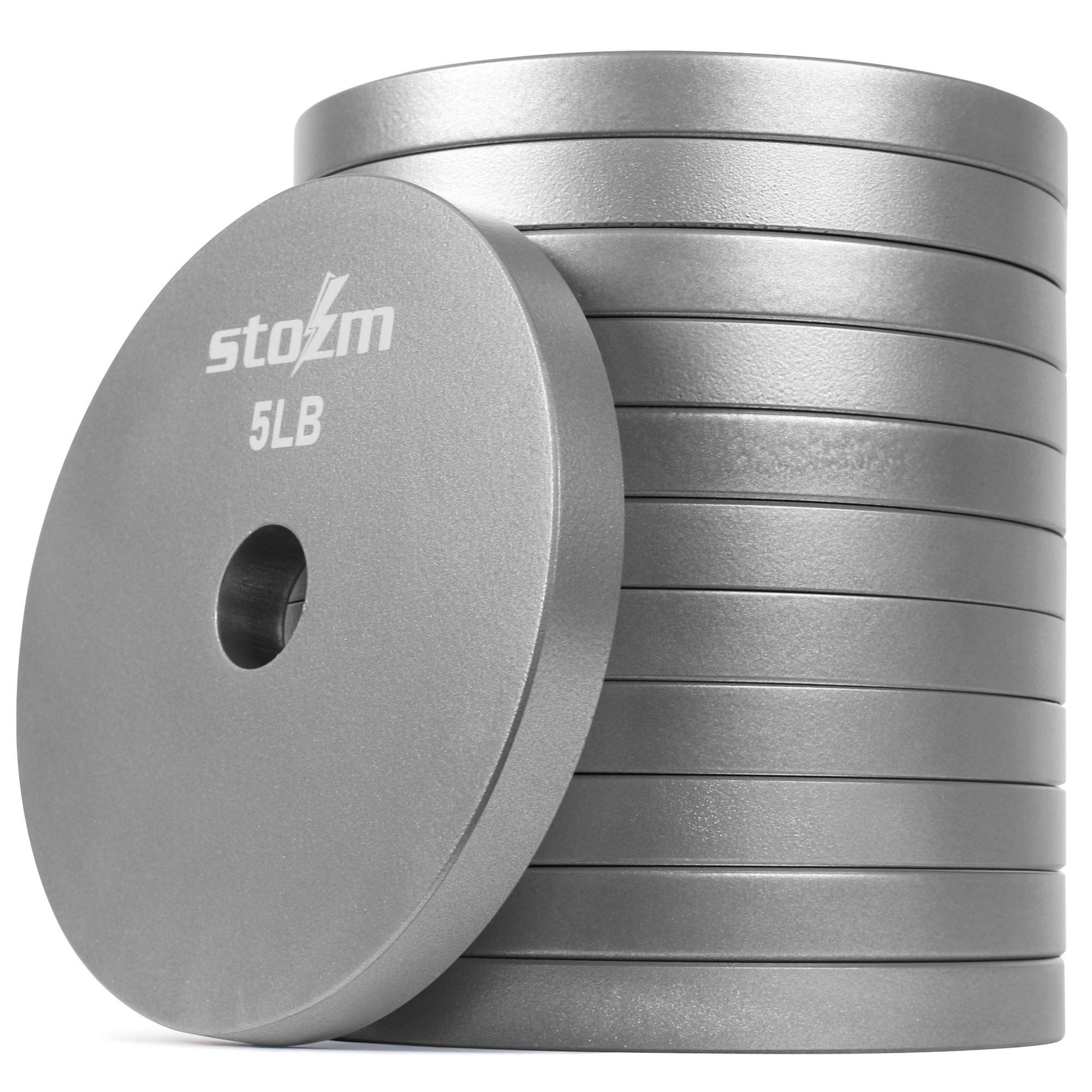 STOZM Supreme Fitness 1 Inch Hole Cast Iron Weight Plates - 60 lbs & 65 lbs Steel Weight Plate Set for Strength Training, Home Gym & CrossFit Workouts