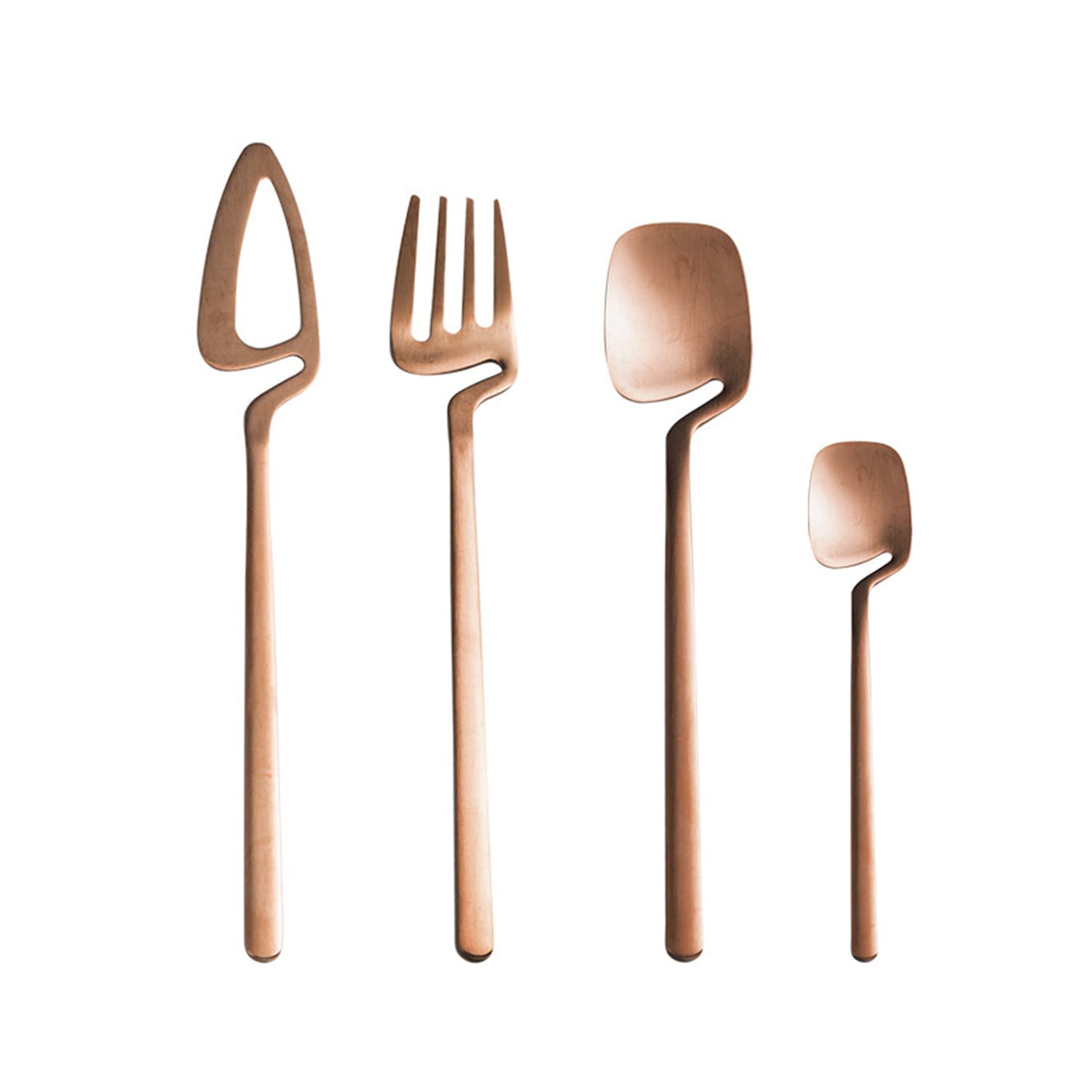 24-Piece Matte Rose Gold Silverware Set for 6 - Modern Stainless Steel Flatware Cutlery Set - Elegant Dinnerware & Tableware for Kitchen, Family Gatherings, Dinner Parties & Daily Use - Dishwasher Safe