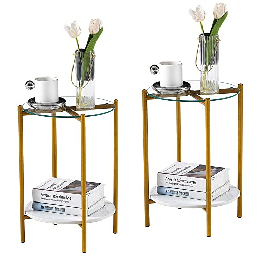 Gold 2pcs End Table