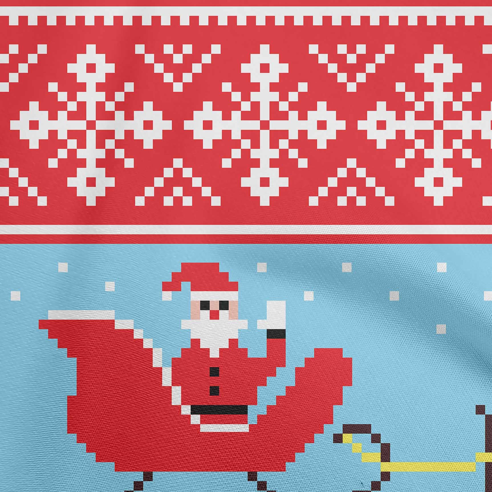 oneOone Polyester Spandex Red Christmas Print Fabric - 56