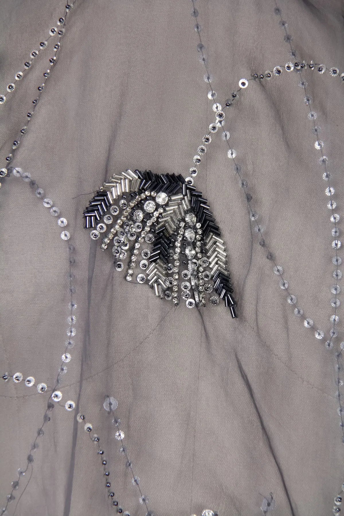 Floral Sequin Silk Scarf for Women - Elegant Fashion Accessory for Parties, Weddings & Special Occasions