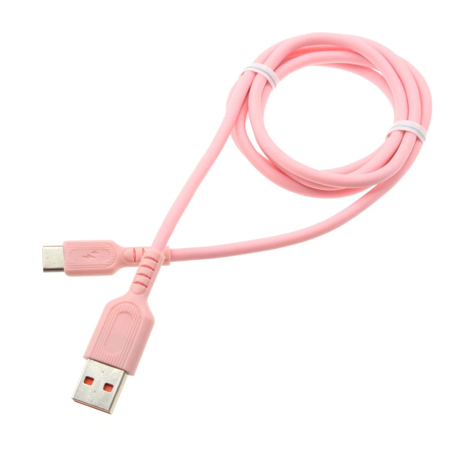 3ft USB-C Fast Charging Cable Pink - High Speed Type-C Charger Cord for T-Mobile REVVL 5G/4/Plus - Sync & Power Wire for Phones, Tablets - Perfect for Home, Office & Travel Charging