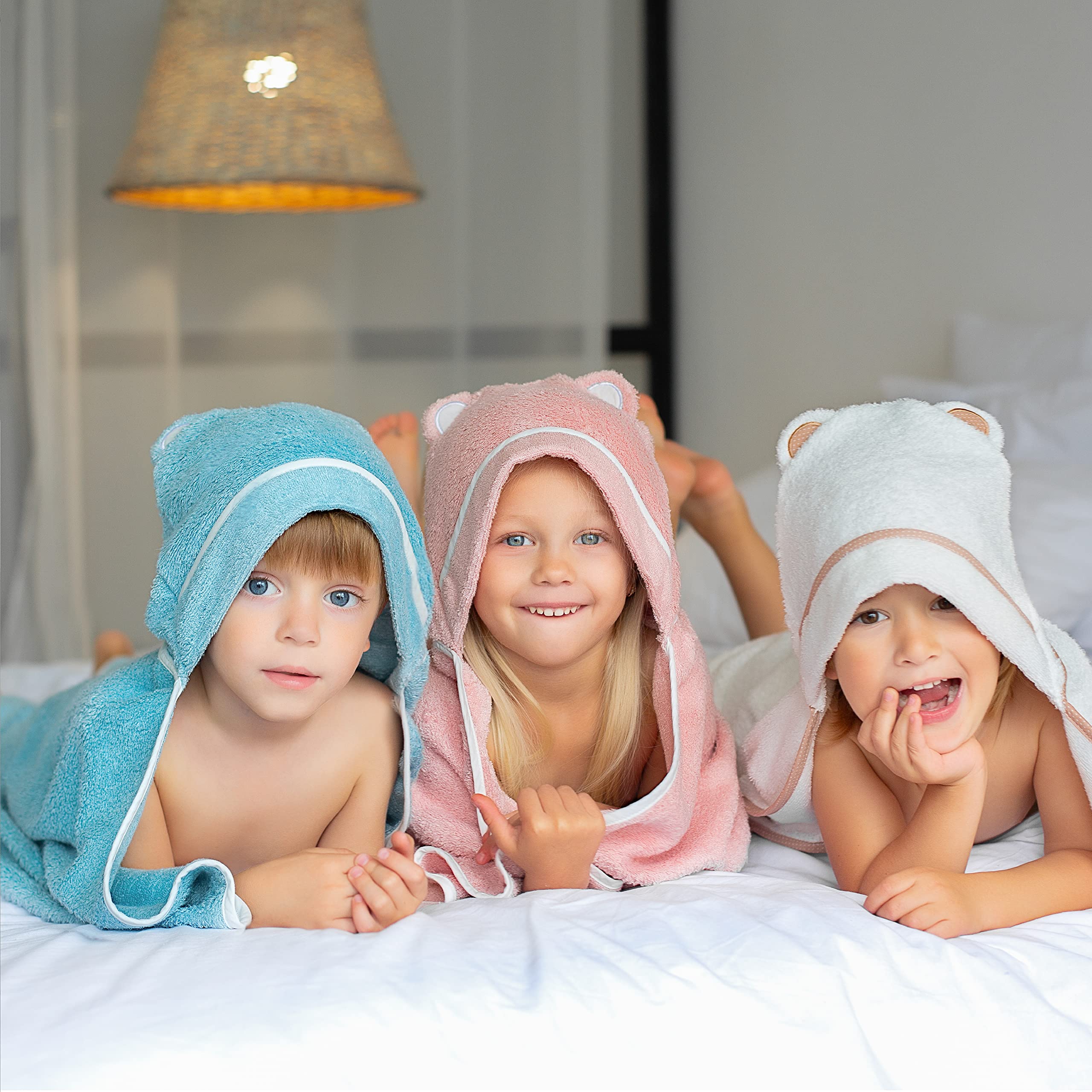 Premium Soft Bamboo Rayon Toddler Hooded Towel - Large Absorbent Baby Bath Towel for Boys & Girls - Ideal for Swimming, Bath Time & Beach (Pink)