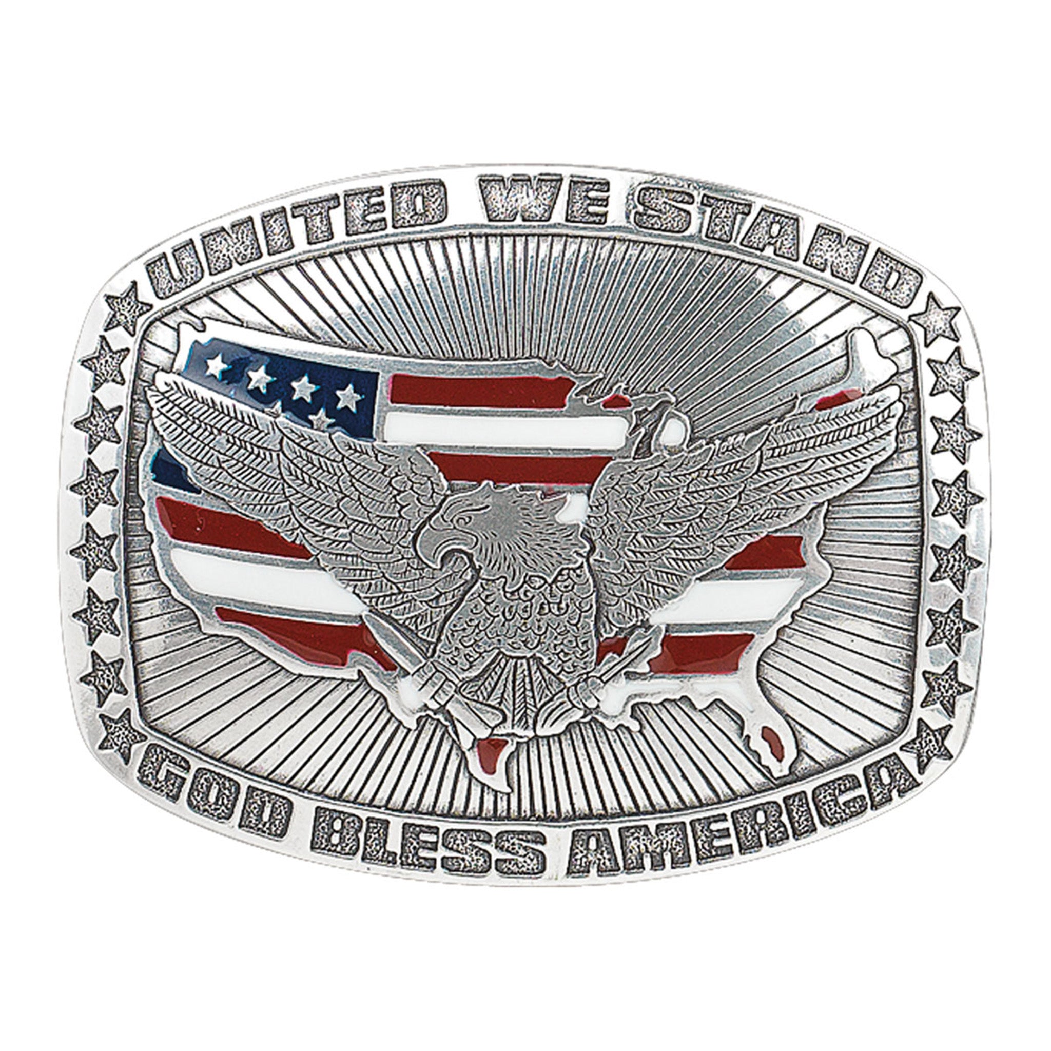 Patriotic American Flag & Eagle Belt Buckle - USA Pride Accessory for Jeans, Western Wear & Military Uniforms