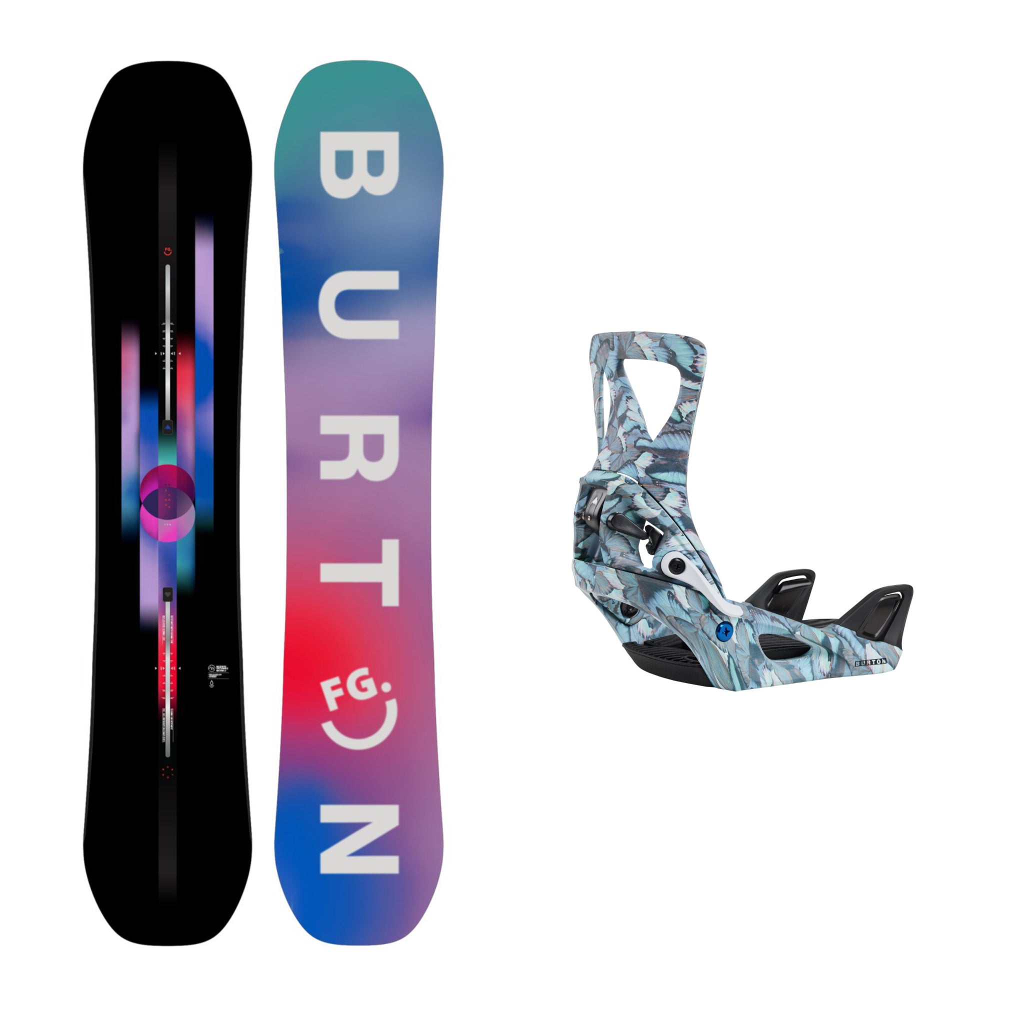 **Burton Feelgood Snowboard with Step On Bindings 2025 - Women's All-Mountain Freestyle Snowboard for Powder & Park Riding**