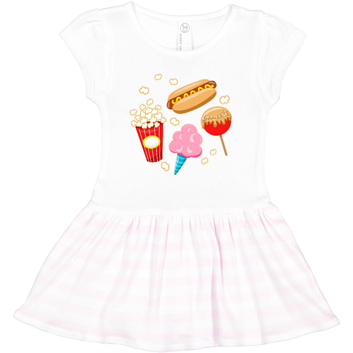 Inktastic Summer Treats Toddler Dress - Cute Hot Dog & Popcorn Print Baby Girl Outfit for Beach, Picnic & Playdates