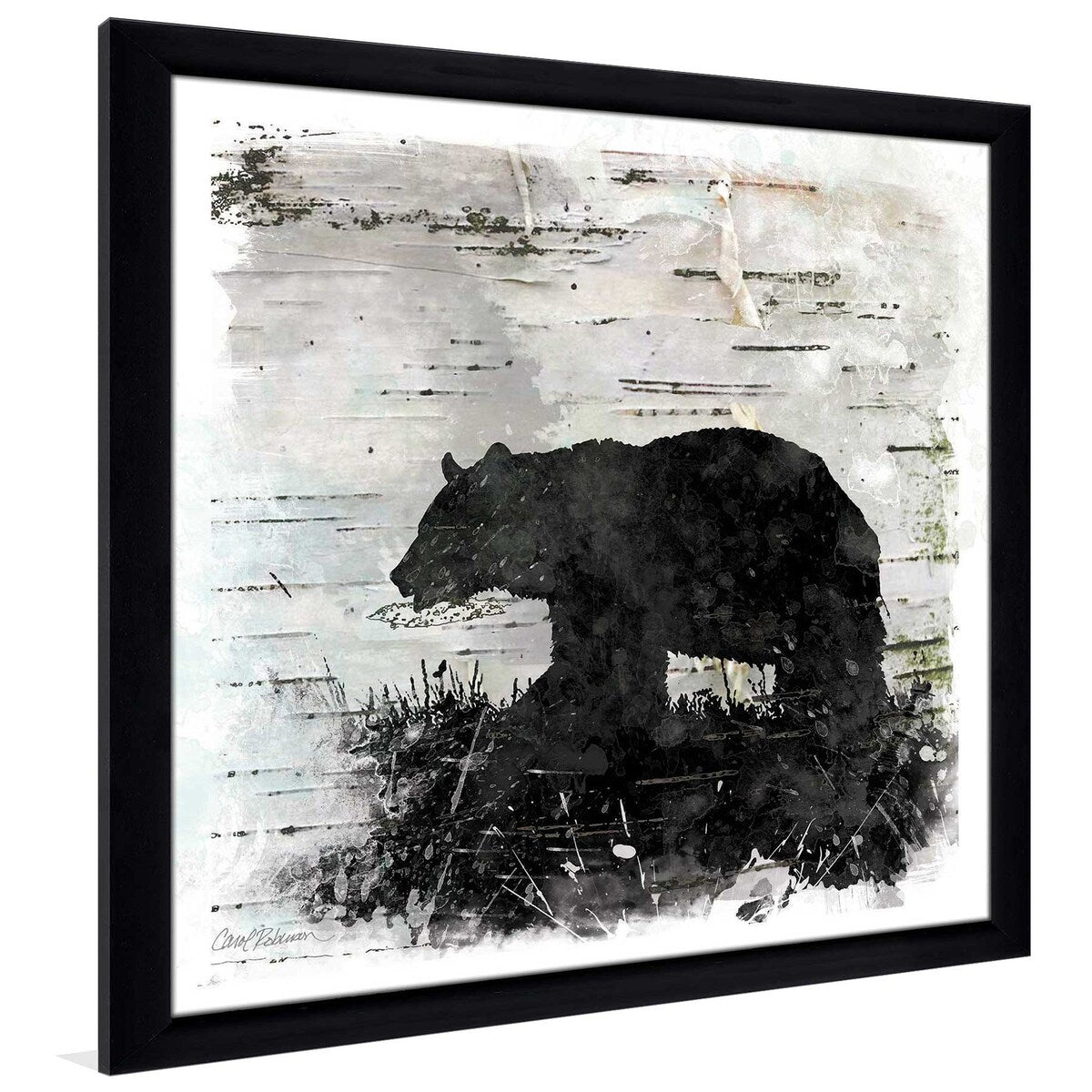 Birchbark Bear Art Print by Carol Robinson - Premium Acrylic Wall Decor for Home, Office & Cabin - Nature-Inspired Wildlife Painting for Living Room, Bedroom & Lodge